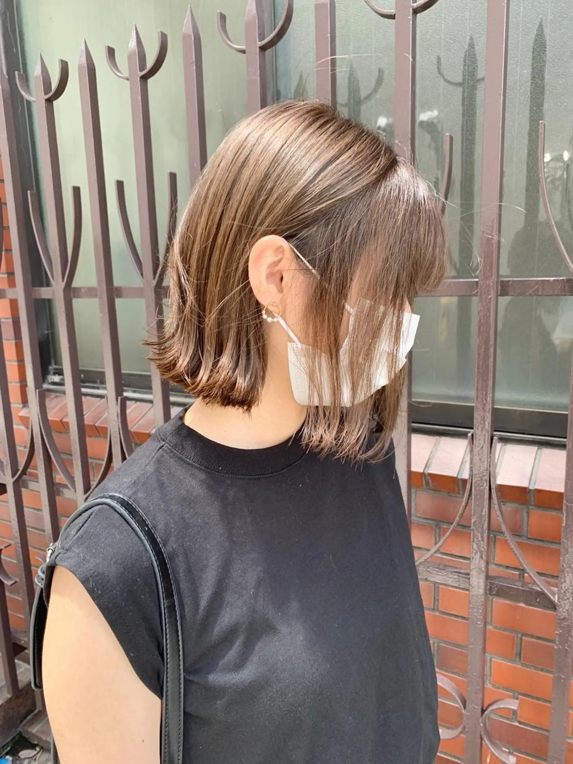 ショート 切りっぱなしボブ ボブ レイヤー×縮毛矯正 深見 拓のヘアスタイル