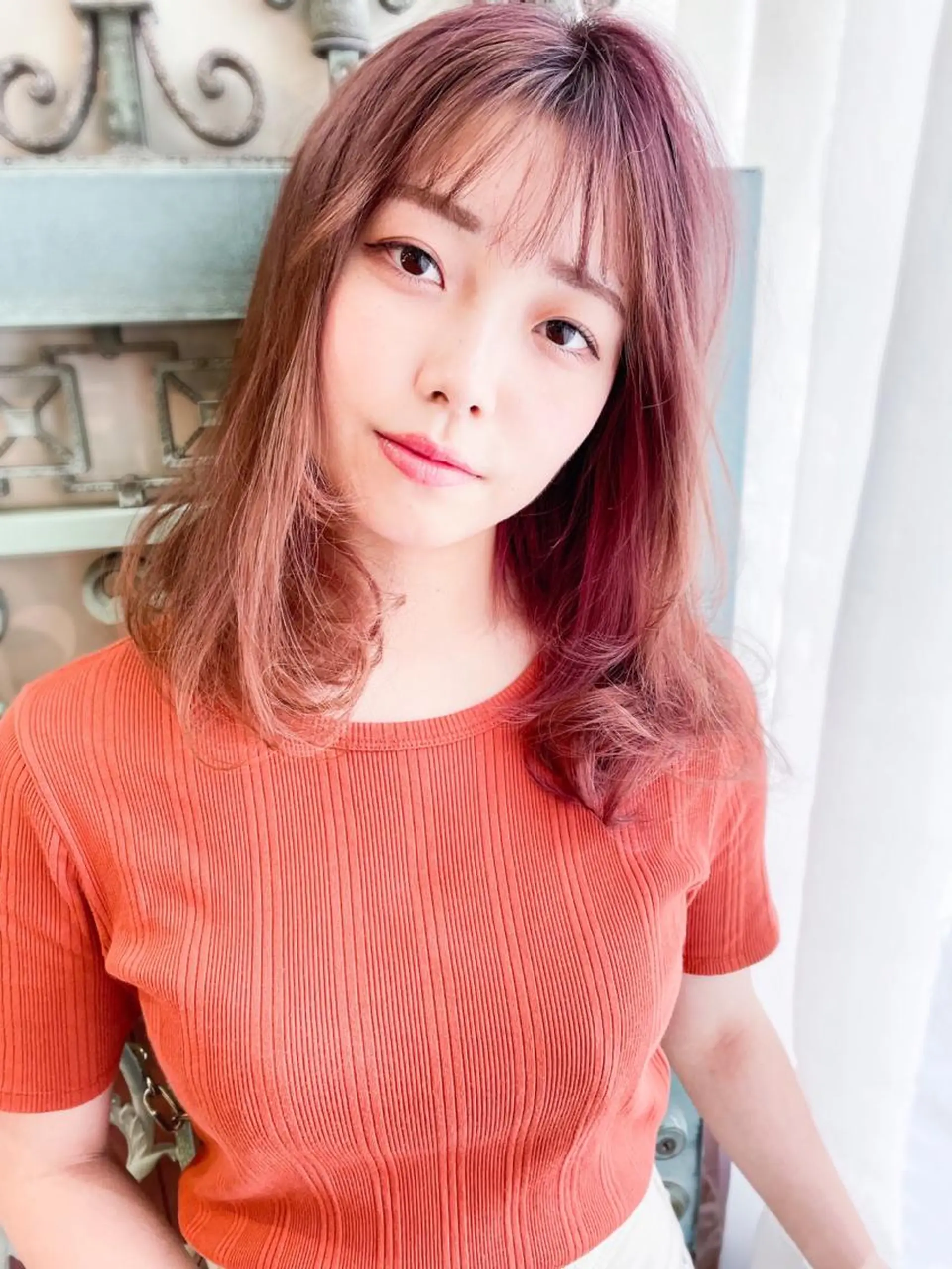 セミロング カラー パーマ ヘアアレンジ メンズ ヘアカラー トリートメント ヘアセット 表参道Lise おおいしおりのヘアスタイル