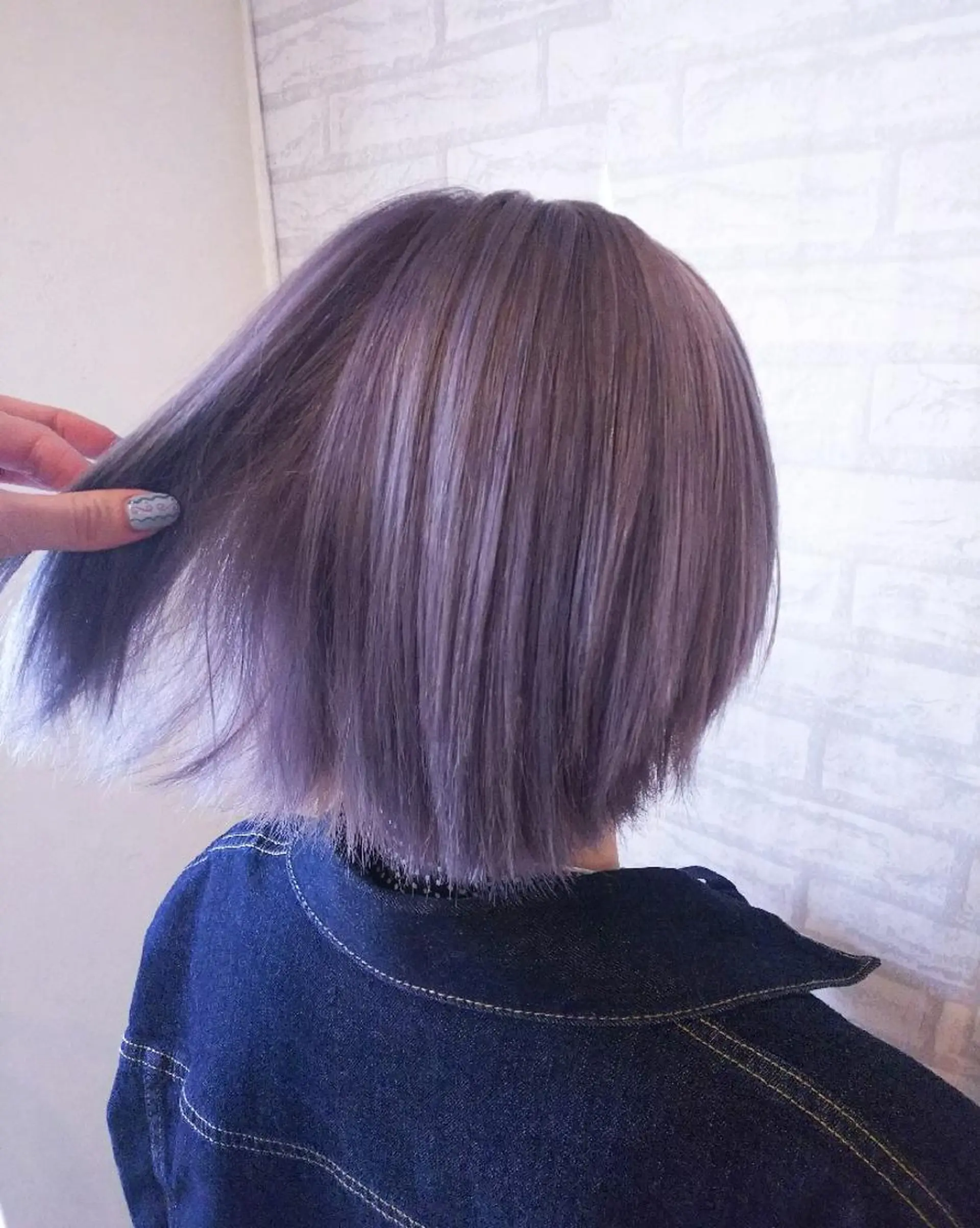 ミディアム カラー ラベンダーカラー シルバー JIL BLAN 京都所属・RU RIのヘアスタイル
