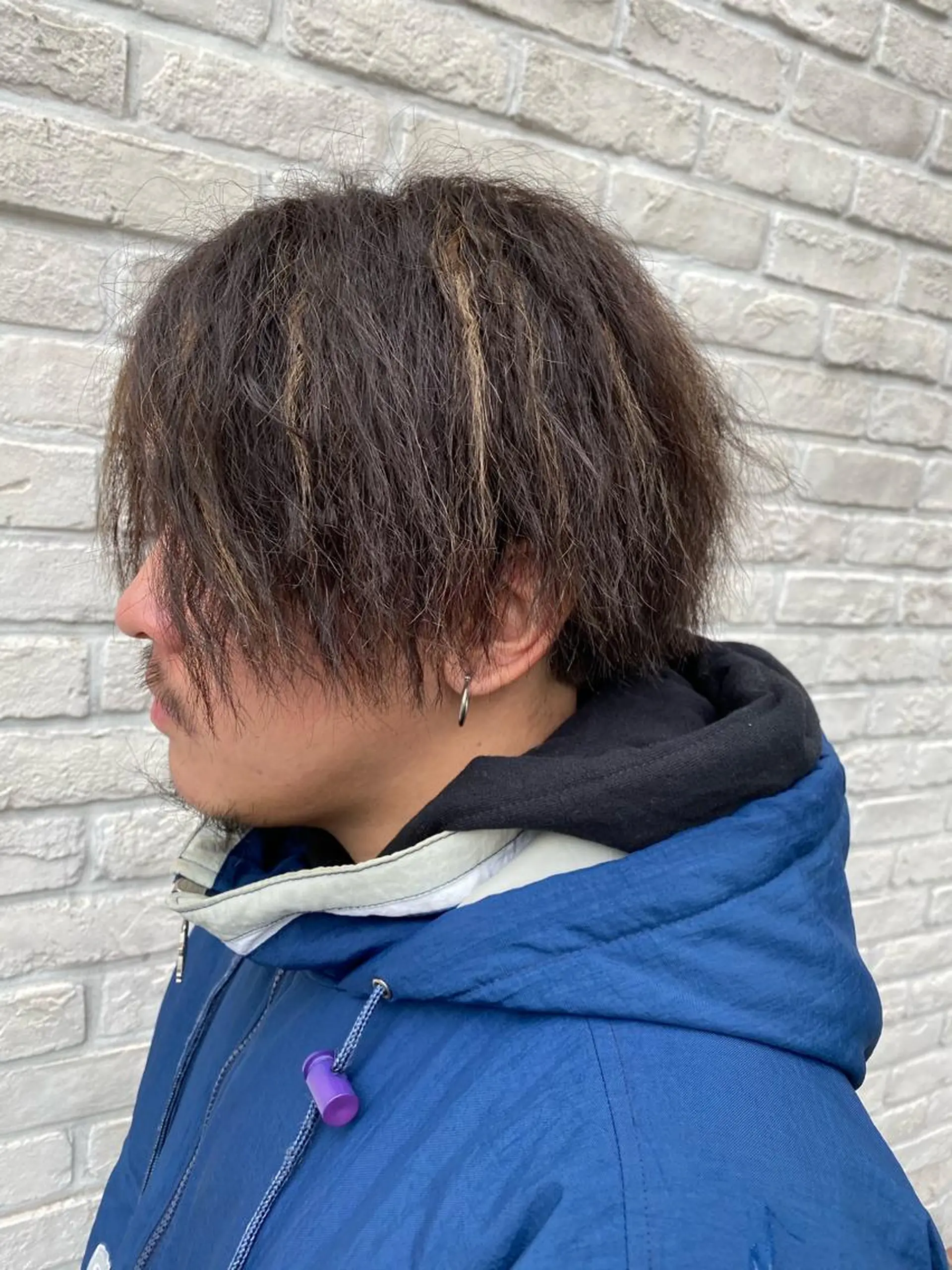 ショート カラー パーマ メンズ メンズハイライト ハイライトカラー ハイライト 平内 賢人のヘアスタイル