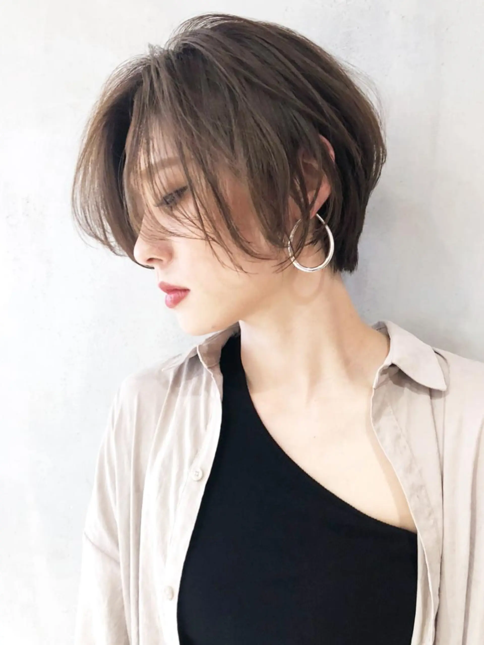 ショート カラー パーマ ヘアアレンジ グレージュ ショートヘア ITbyALBUM 中野店のヘアスタイル