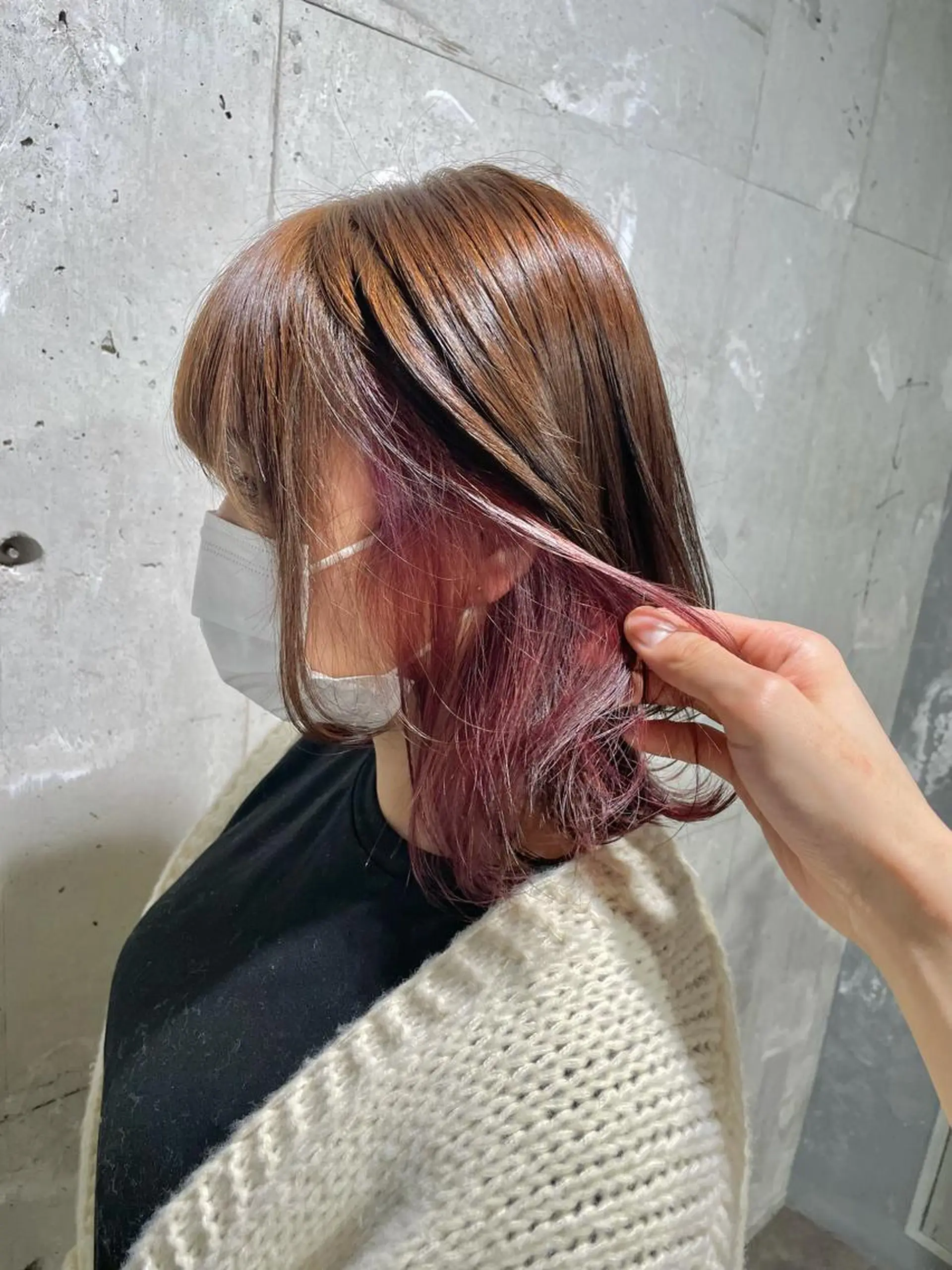 ミディアム カラー ヘアカラー トリートメント ヘッドスパ ヘアセット ベージュカラー💖 やすひろのヘアスタイル