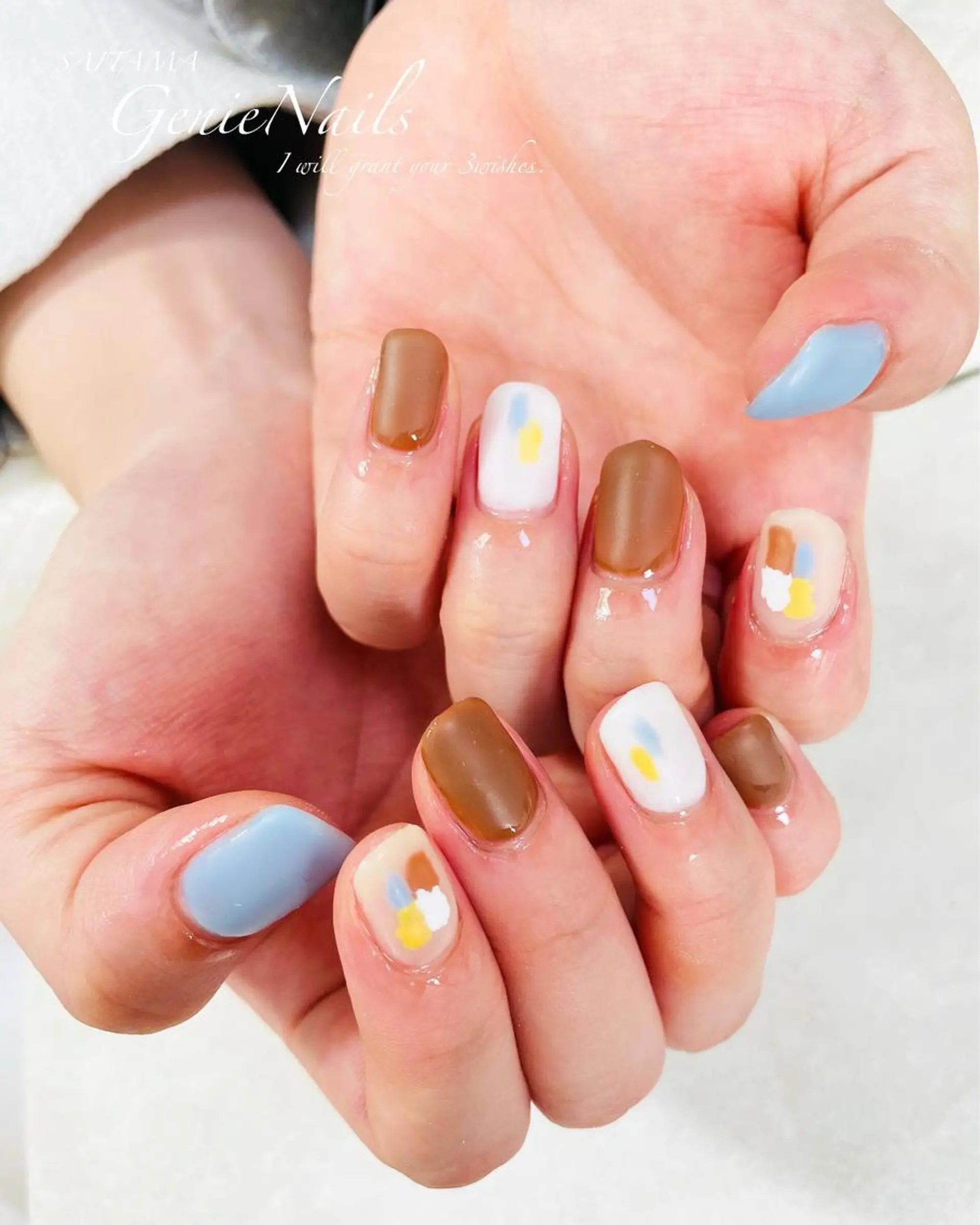 ネイル マットネイル シンプルネイル Genie Nailsのネイルデザイン