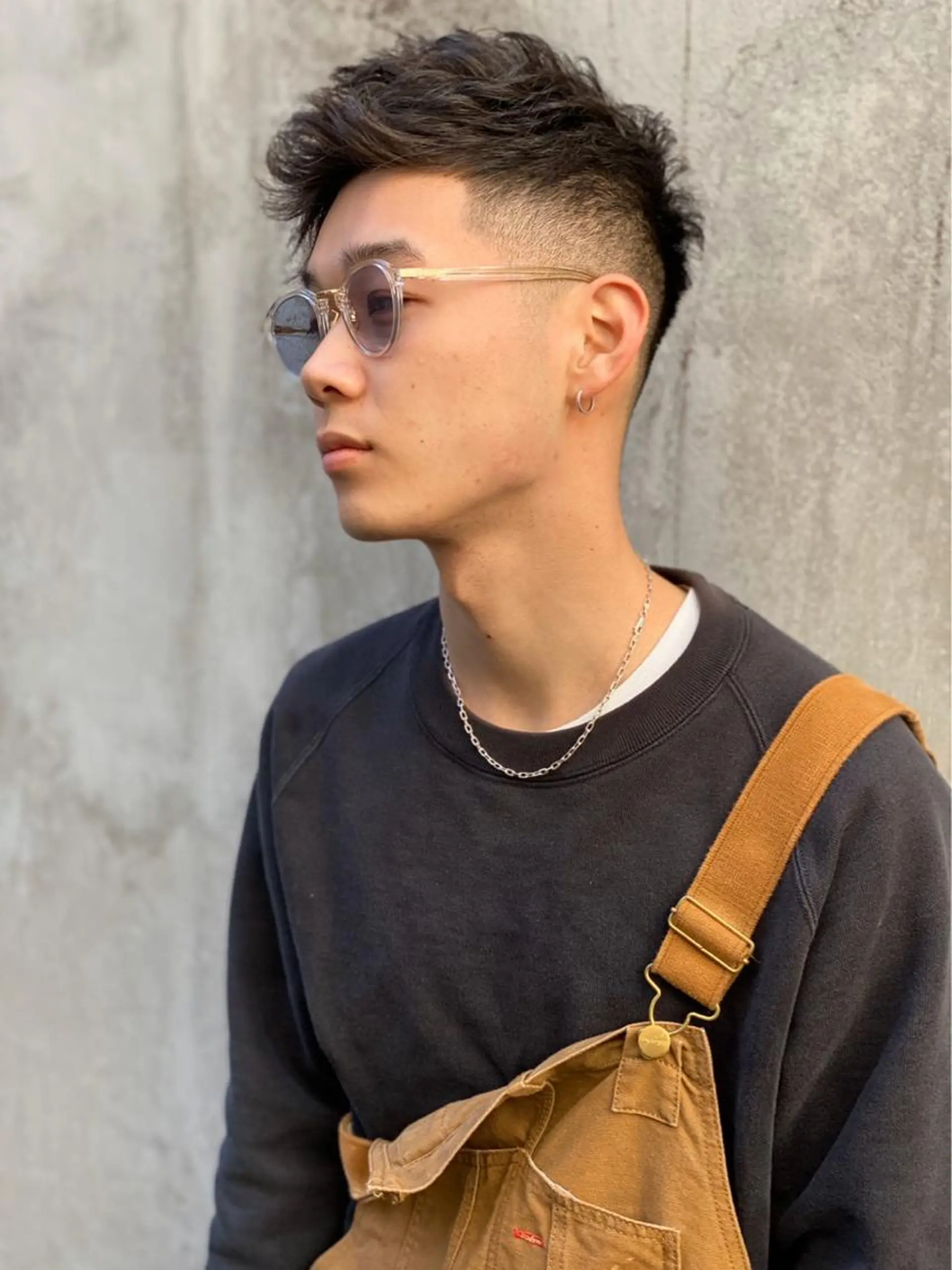 ショート パーマ メンズ フェードカット メンズパーマ カット 平内 賢人のヘアスタイル