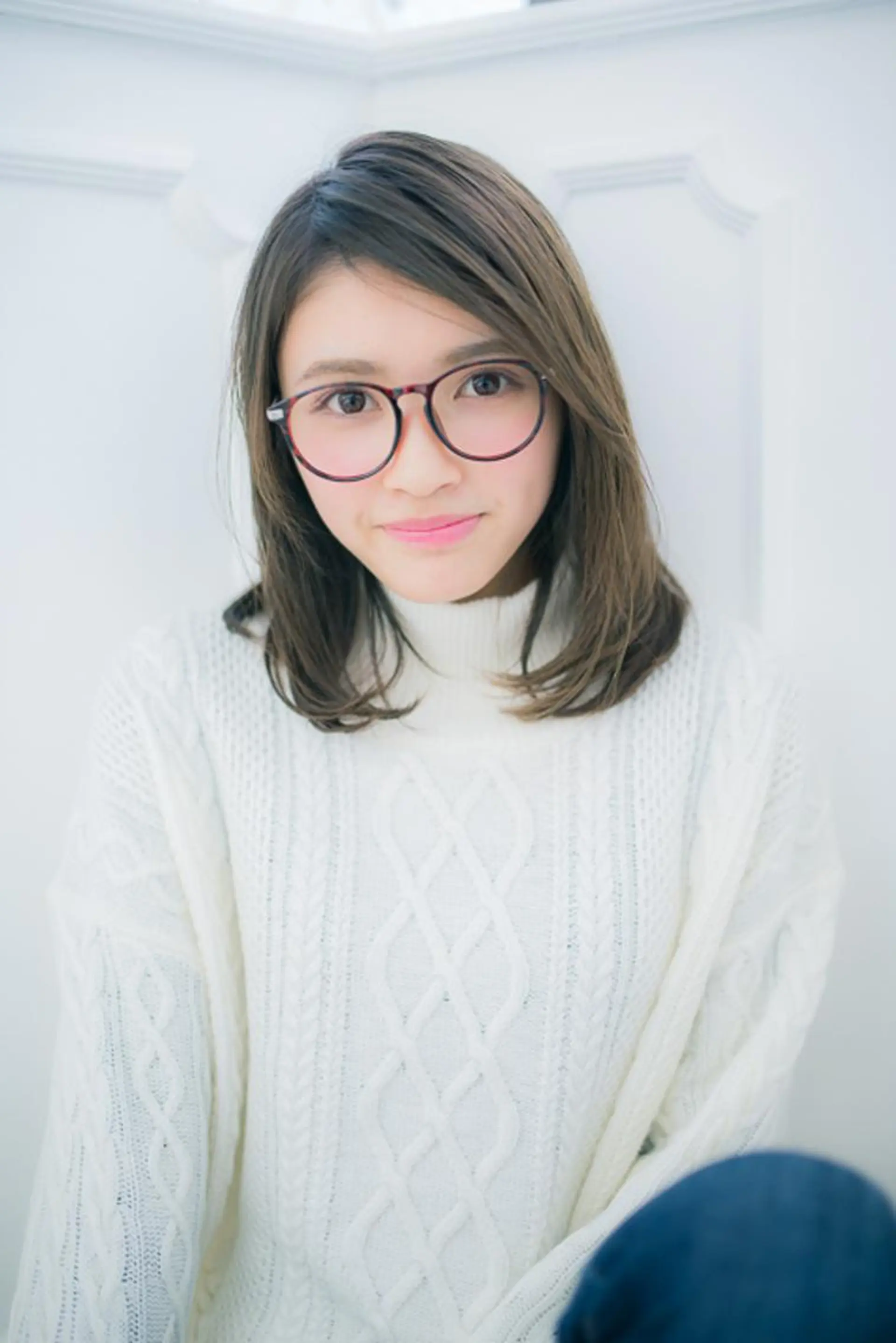 ミディアム アッシュ 斜めバング 伸ばしかけ a-granz 住吉店のヘアスタイル