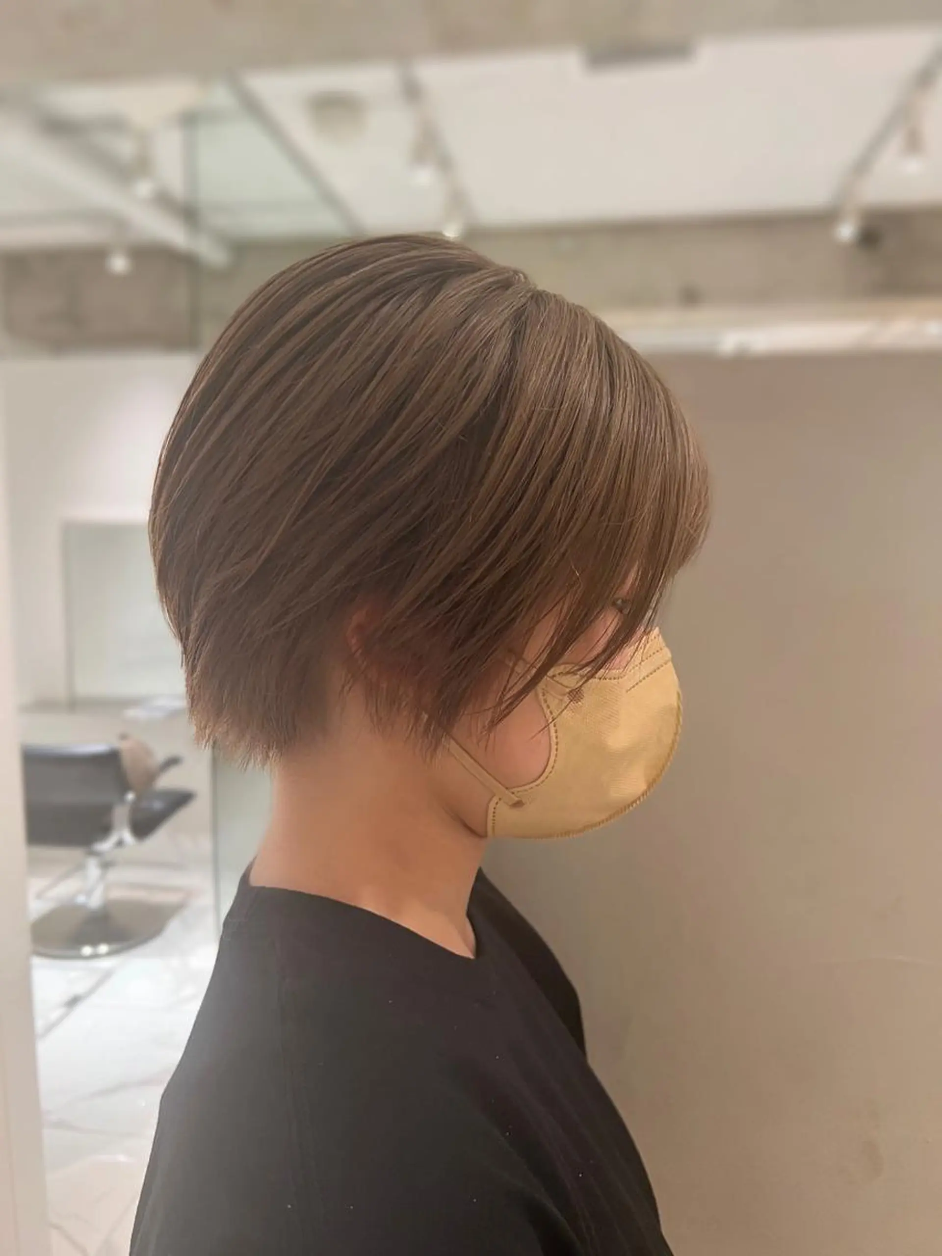 ショート カラー ベージュカラー 透明感カラー くすみカラー/メンズ /縮毛/川添桃花のヘアスタイル