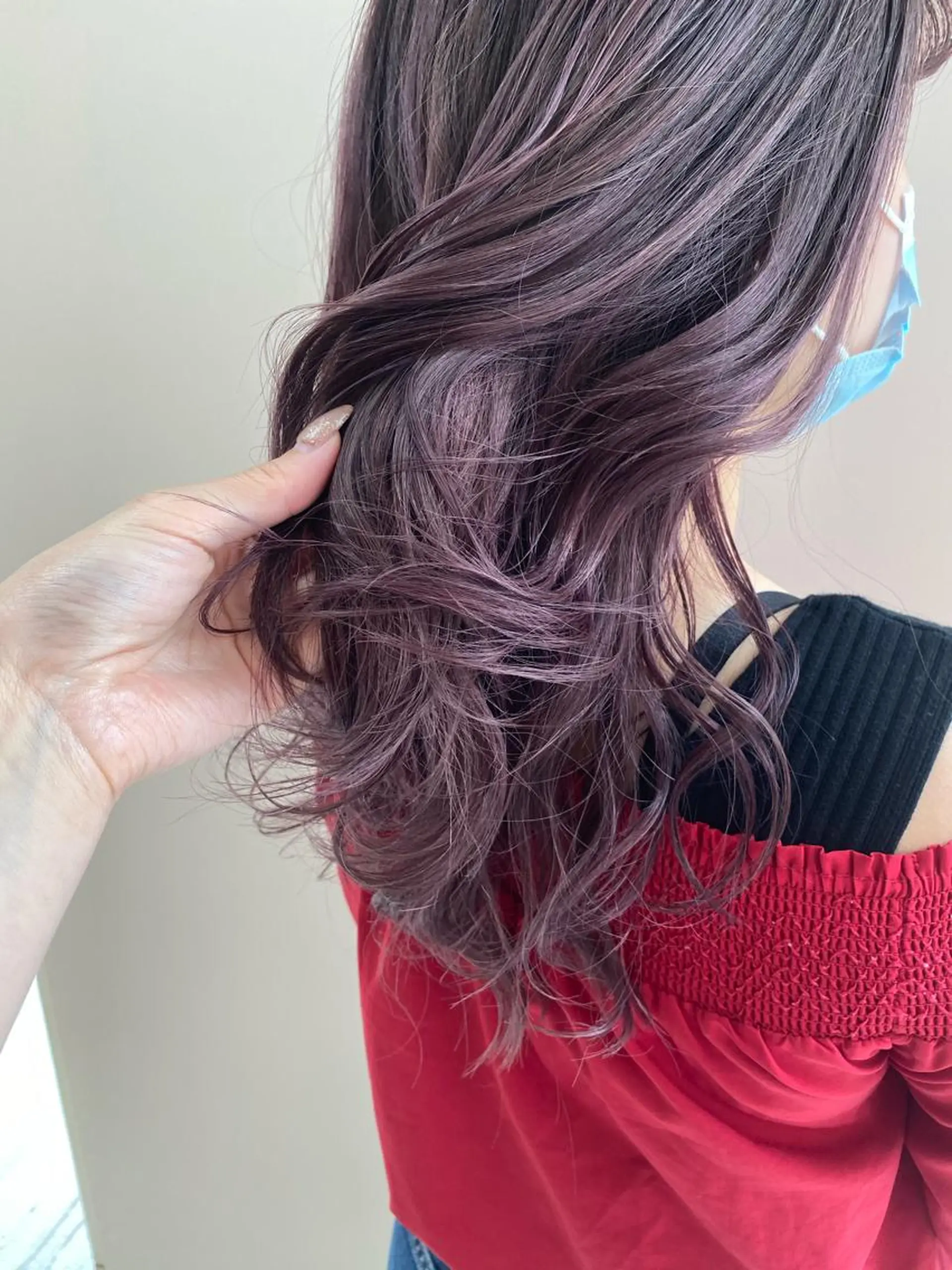 ロング カラー ラベンダーカラー ラベンダーピンク ピンクカラー ベージュ/インナー カラー🤍Rieのヘアスタイル