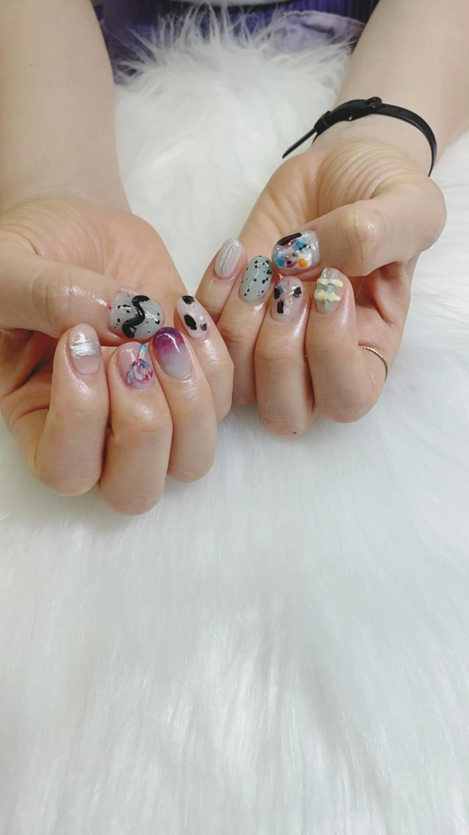 ネイル ハンドネイル 🦋ネイルサロン ブラン🌈ゆりのネイルデザイン