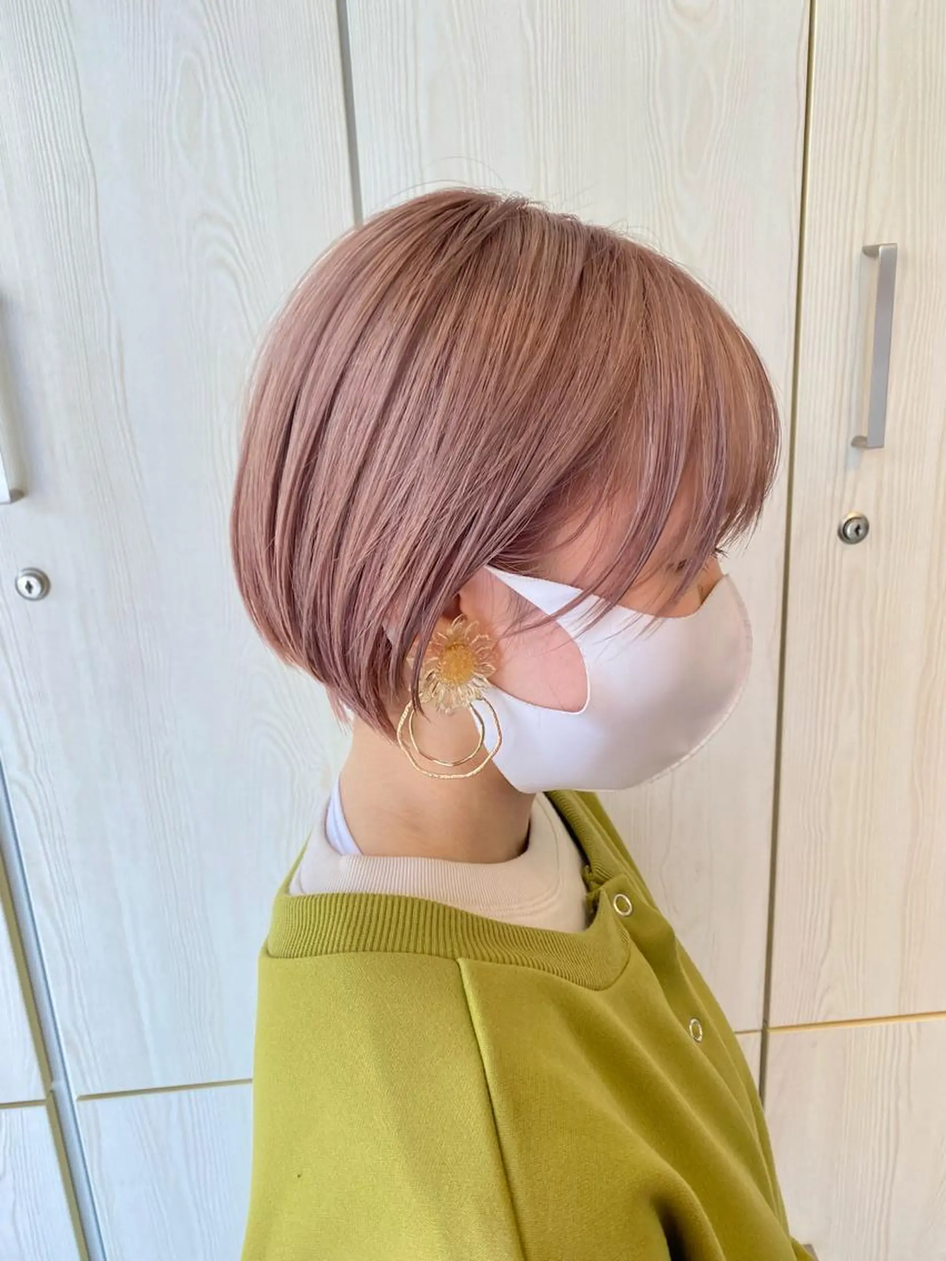 ショート カラー ベージュカラー ピンクカラー ピンクベージュ カット ヘアカラー トリートメント ❄️中川 慎之介❄️のヘアスタイル