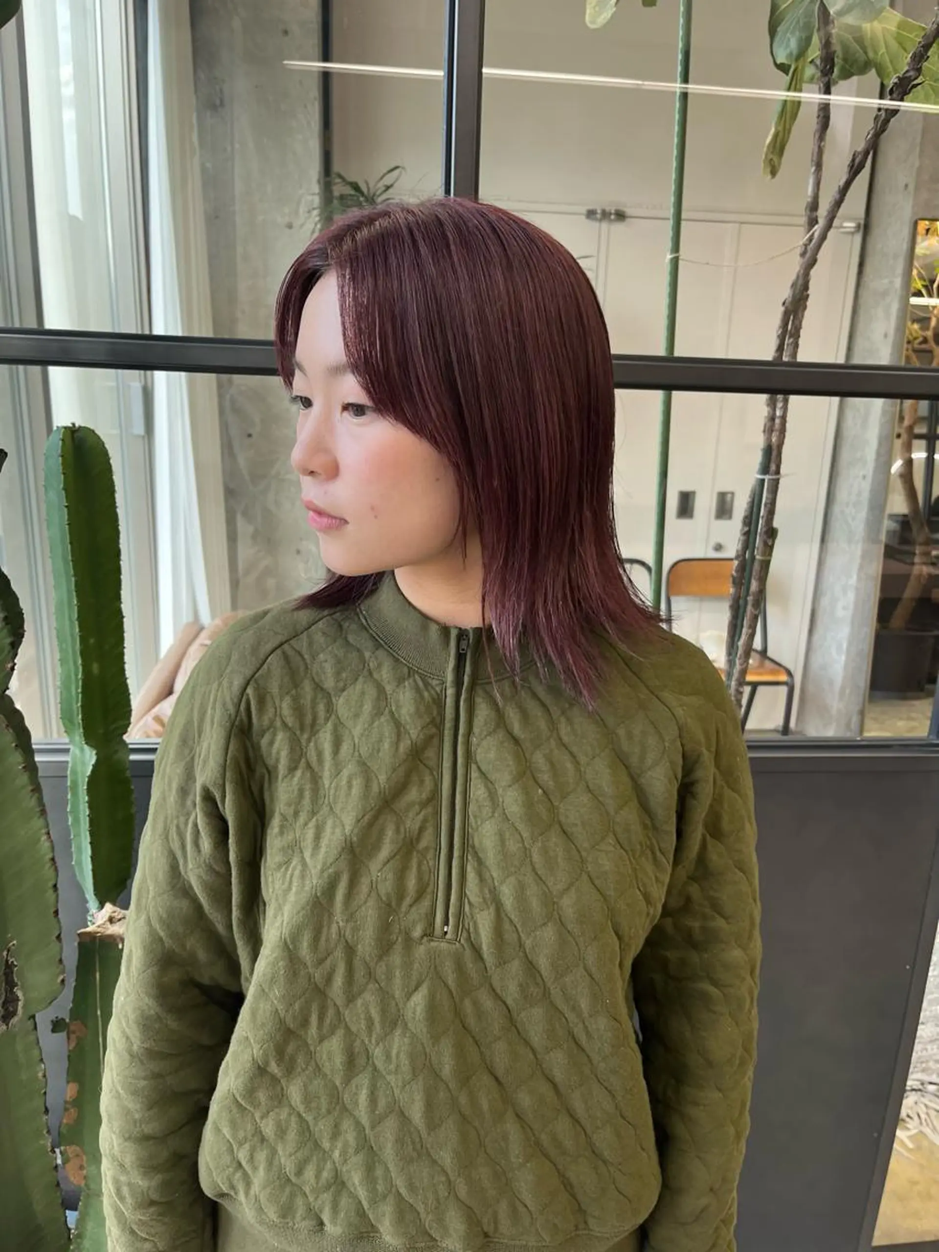 ミディアム カラー ナガノリノ /ボブ/ ベージュ/暖色のヘアスタイル