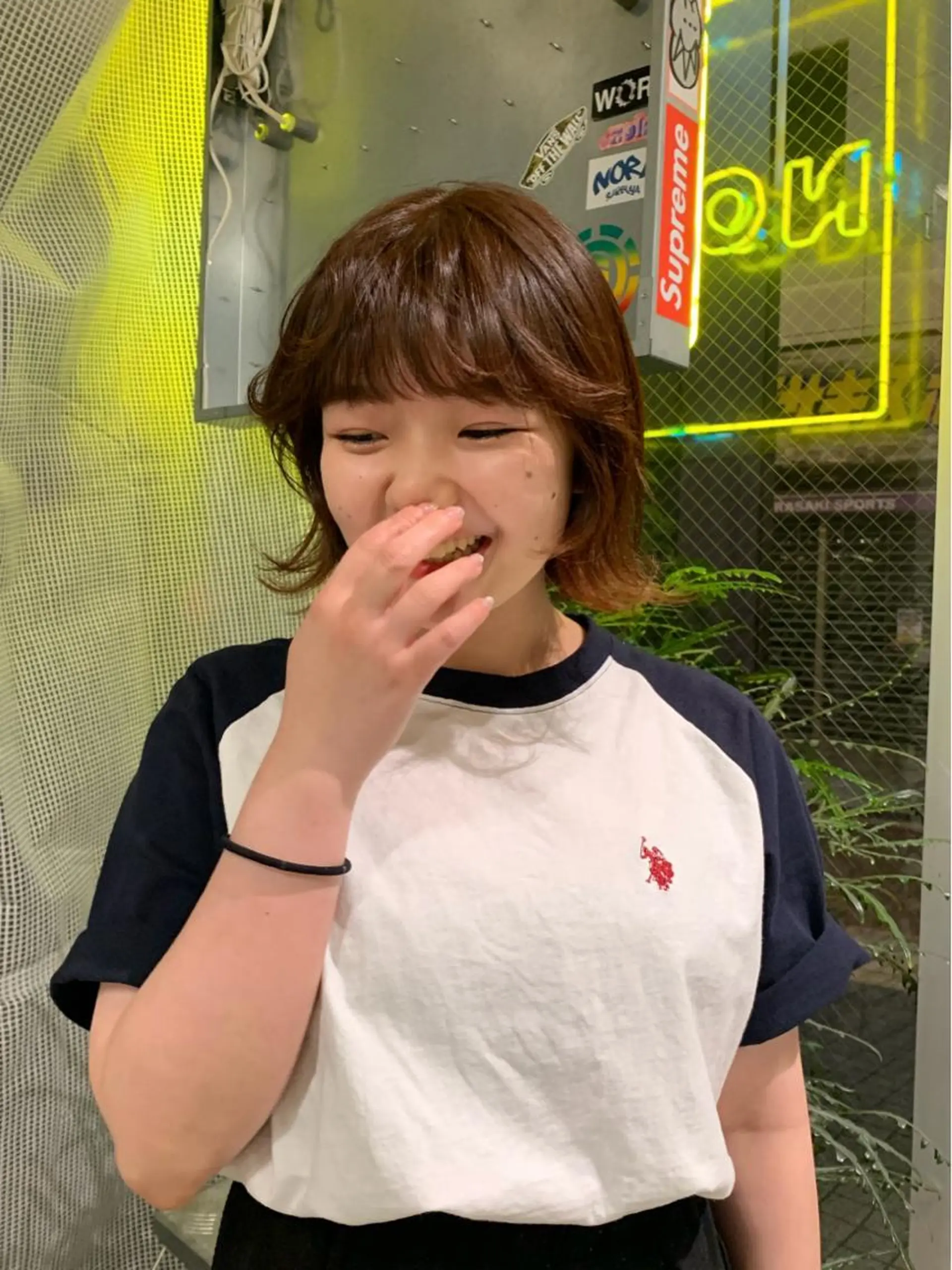 ミディアム カラー ハッシュカット/ MAYAのヘアスタイル