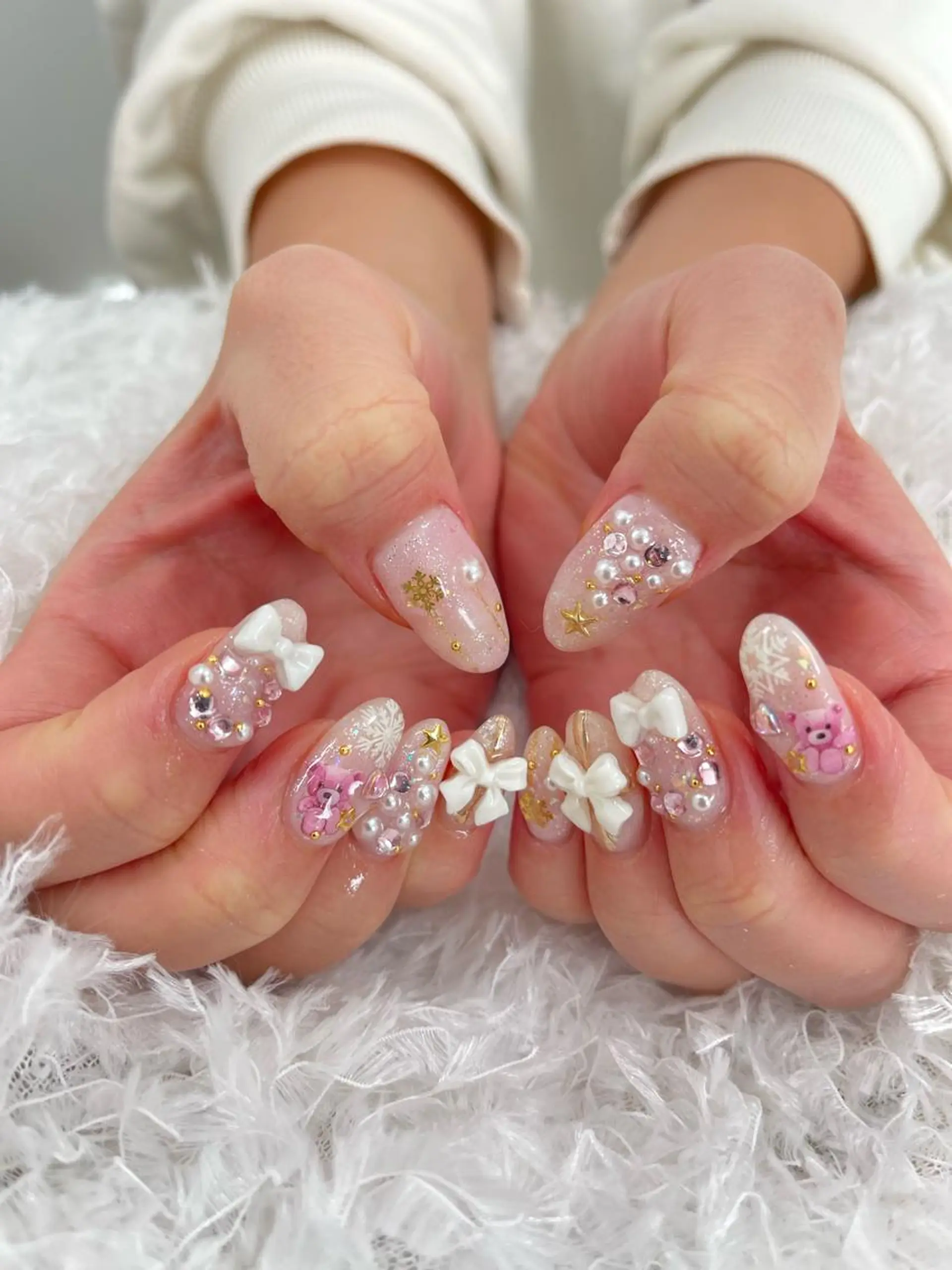 ネイル 持ち込み リボン ハンドネイル celica所属・松田 由真のネイルデザイン