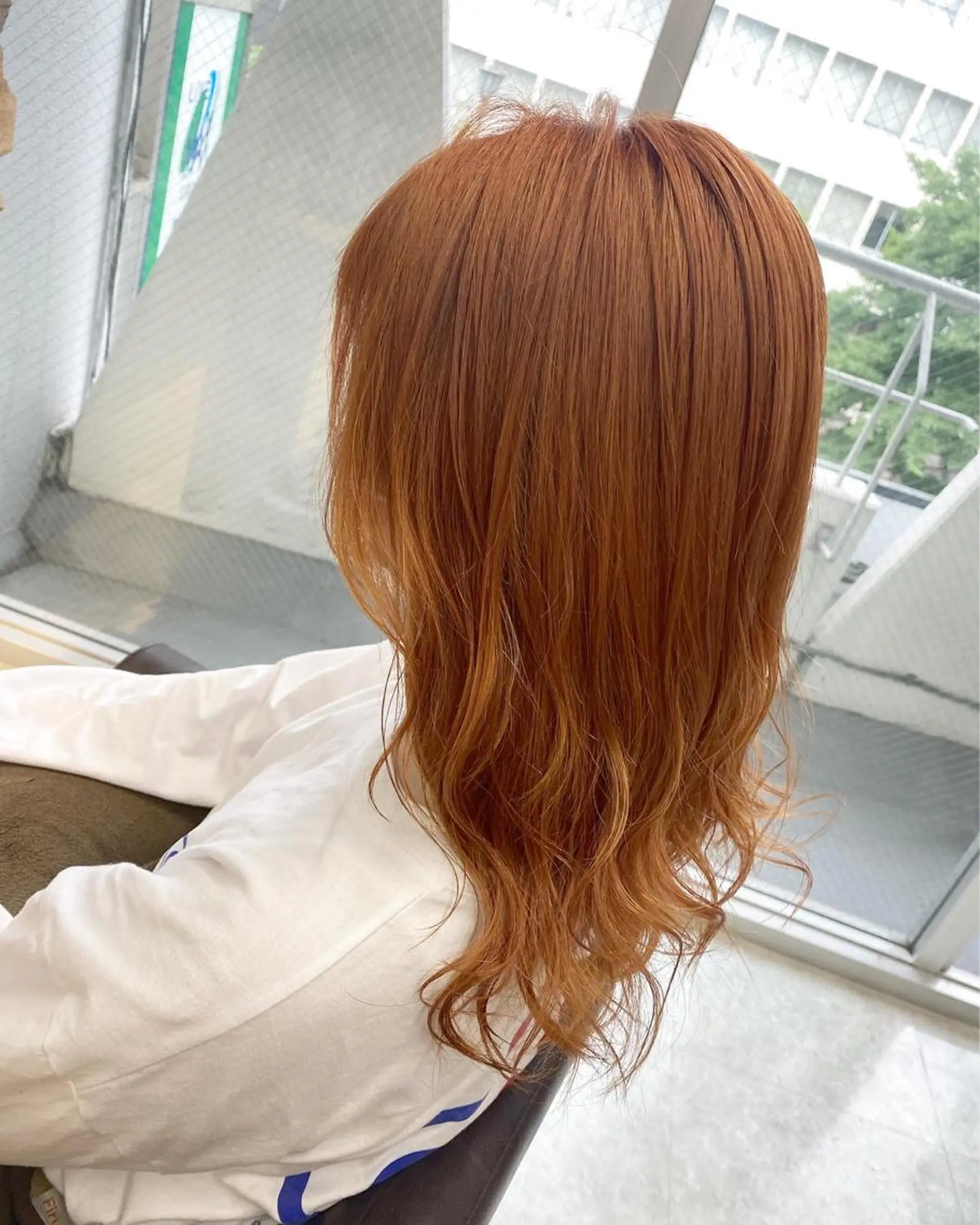 セミロング カラー ブリーチ オレンジ ヘアカラー トリートメント 後藤紗英/髪質改善 /オリーブベージュのヘアスタイル