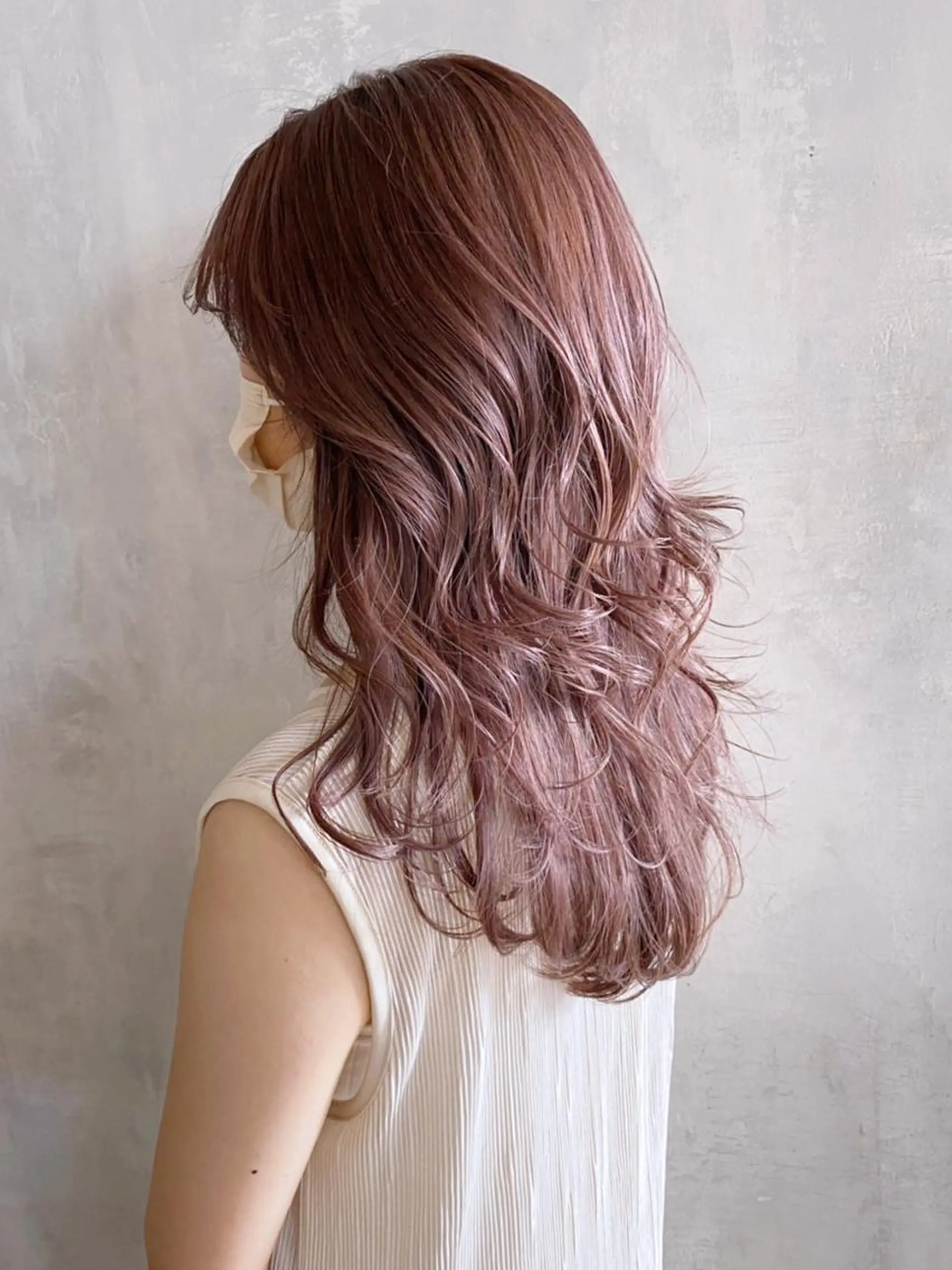 セミロング カラー パーマ ヘアアレンジ ベージュカラー ピンクカラー ITbyALBUM 松戸のヘアスタイル