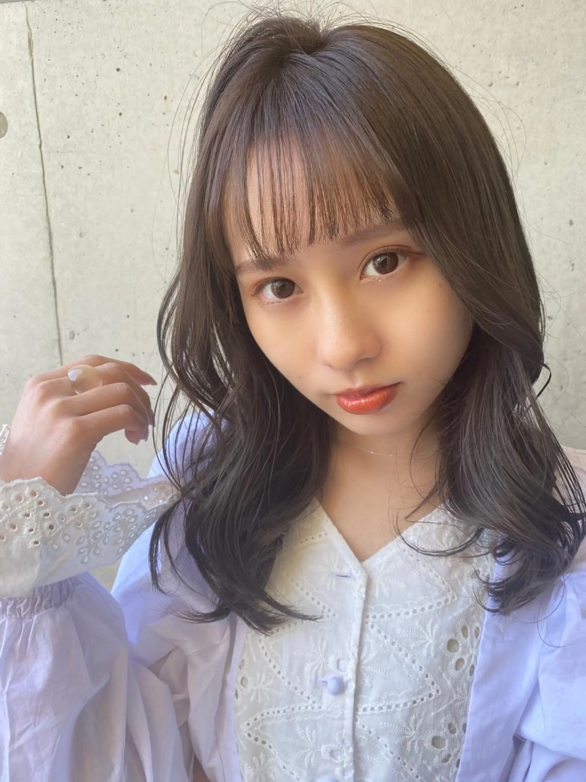 セミロング カット ヘアカラー トリートメント レイヤー/顔周り 田山　穂波のヘアスタイル