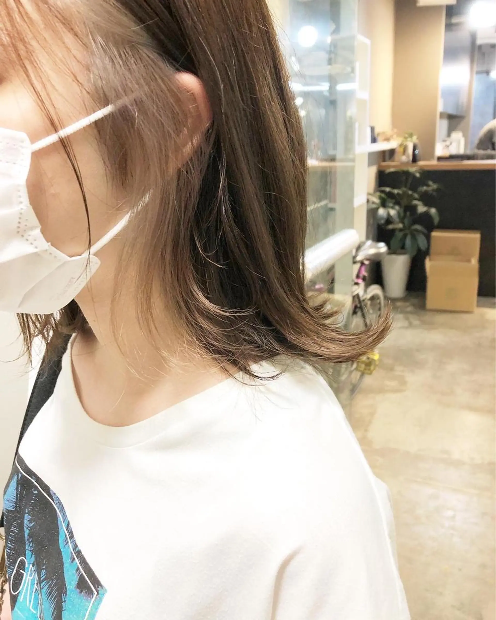 ミディアム カラー ヘアアレンジ ベージュカラー ハイトーンカラー ヘアカラー トリートメント ainico+所属・メンズ特化✂️栗原 侑也のヘアスタイル