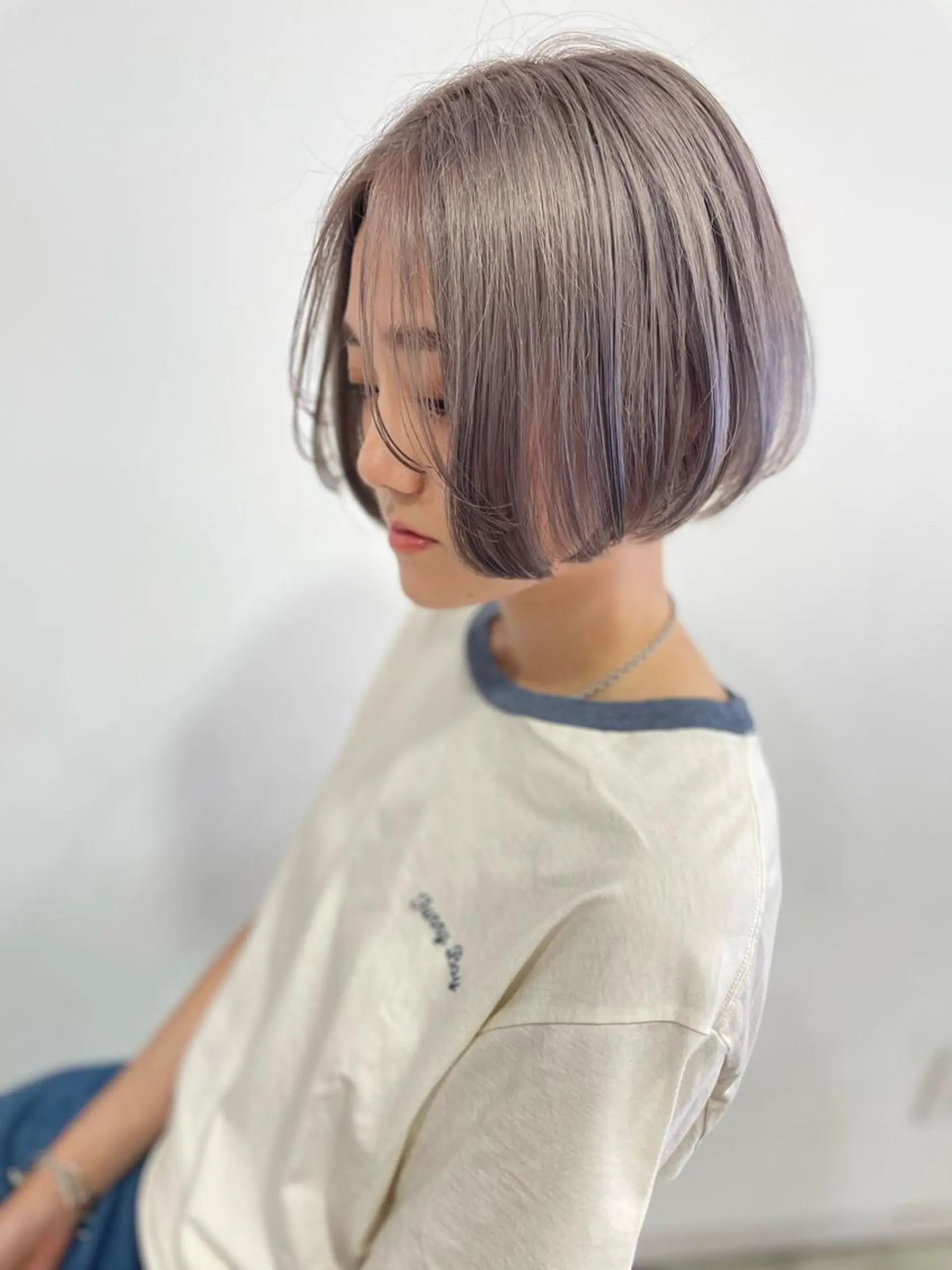 ショート カラー ショートボブ ブリーチ ボブ ショートヘア 園田あずさ/髪質改善 /透明感カラーのヘアスタイル