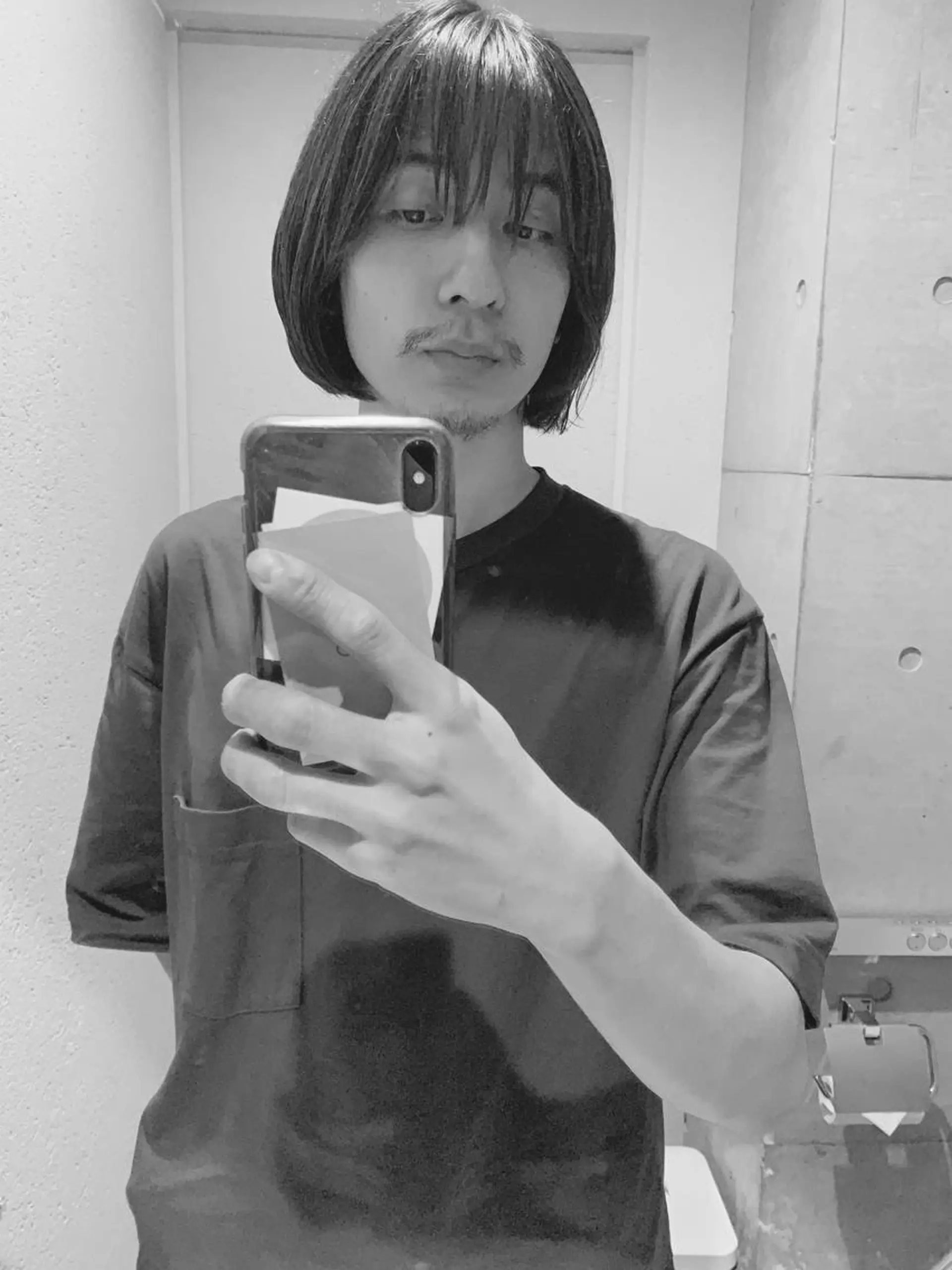 メンズ ボブパーマコテ巻き風 パーマNo1深江秀平のヘアスタイル