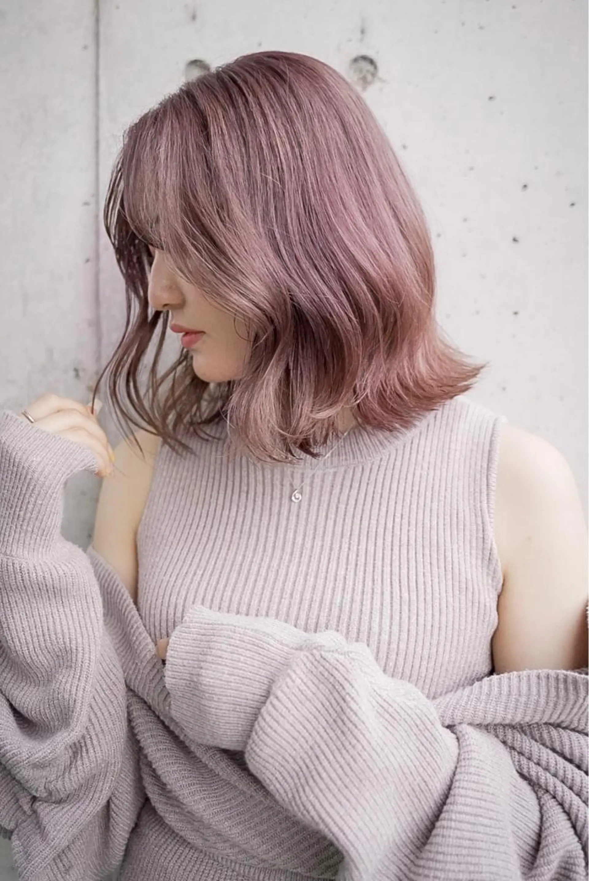 ミディアム カラー ラベンダーカラー ピンクカラー ピンクラベンダー 清水 亮太/赤み消しカラーのヘアスタイル