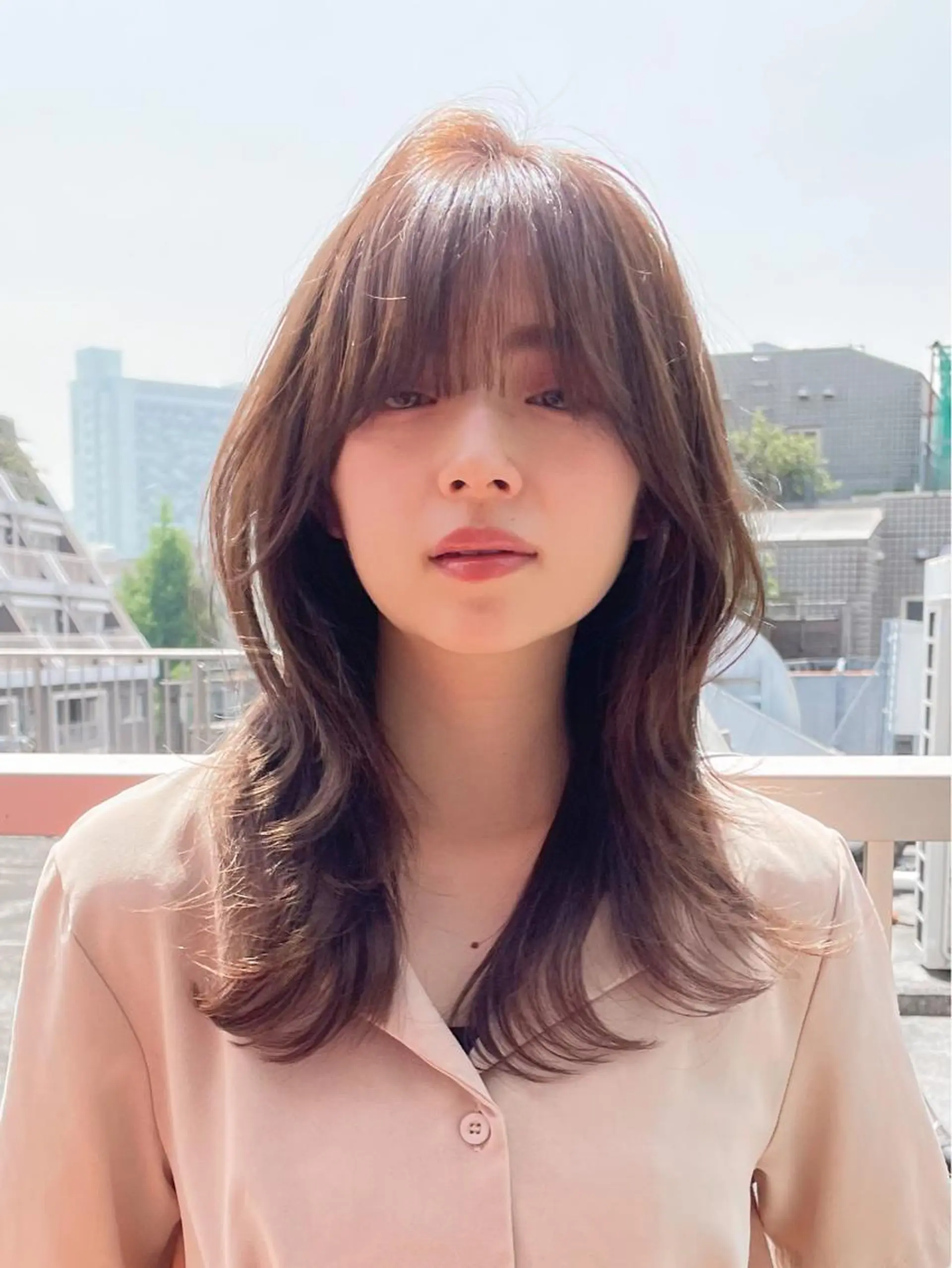 セミロング ハイレイヤー レイヤーカット fifth天神/末廣 和也のヘアスタイル