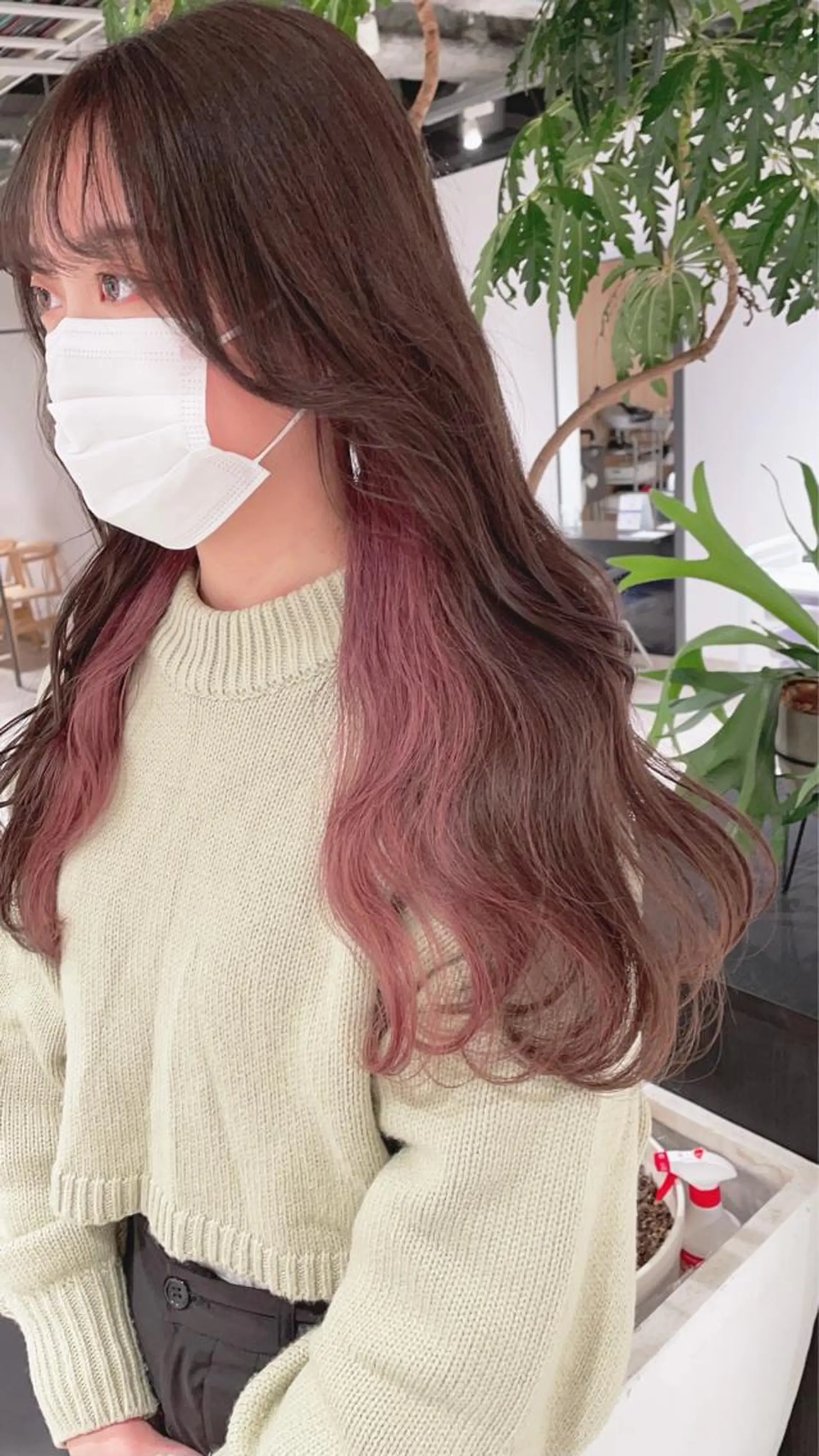 ロング カラー ブリーチ ピンクカラー ヘアカラー トリートメント 渋谷:インナーカラー ／🍒エリカ🍒のヘアスタイル