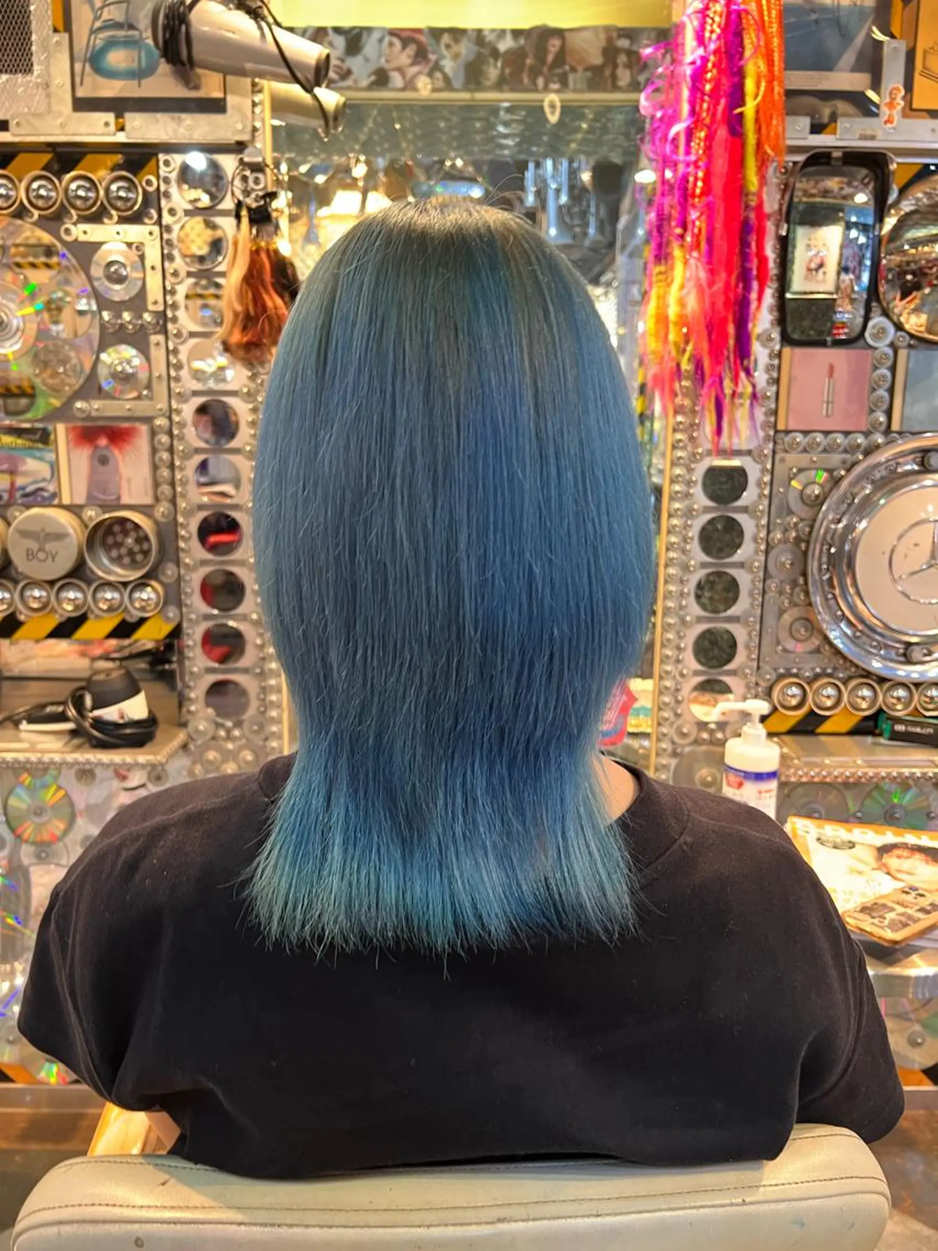 ミディアム カラー 黒髪 ブルーカラー ブルーブラック Hair Salon ADNESS所属・KOYA ｺﾔのヘアスタイル