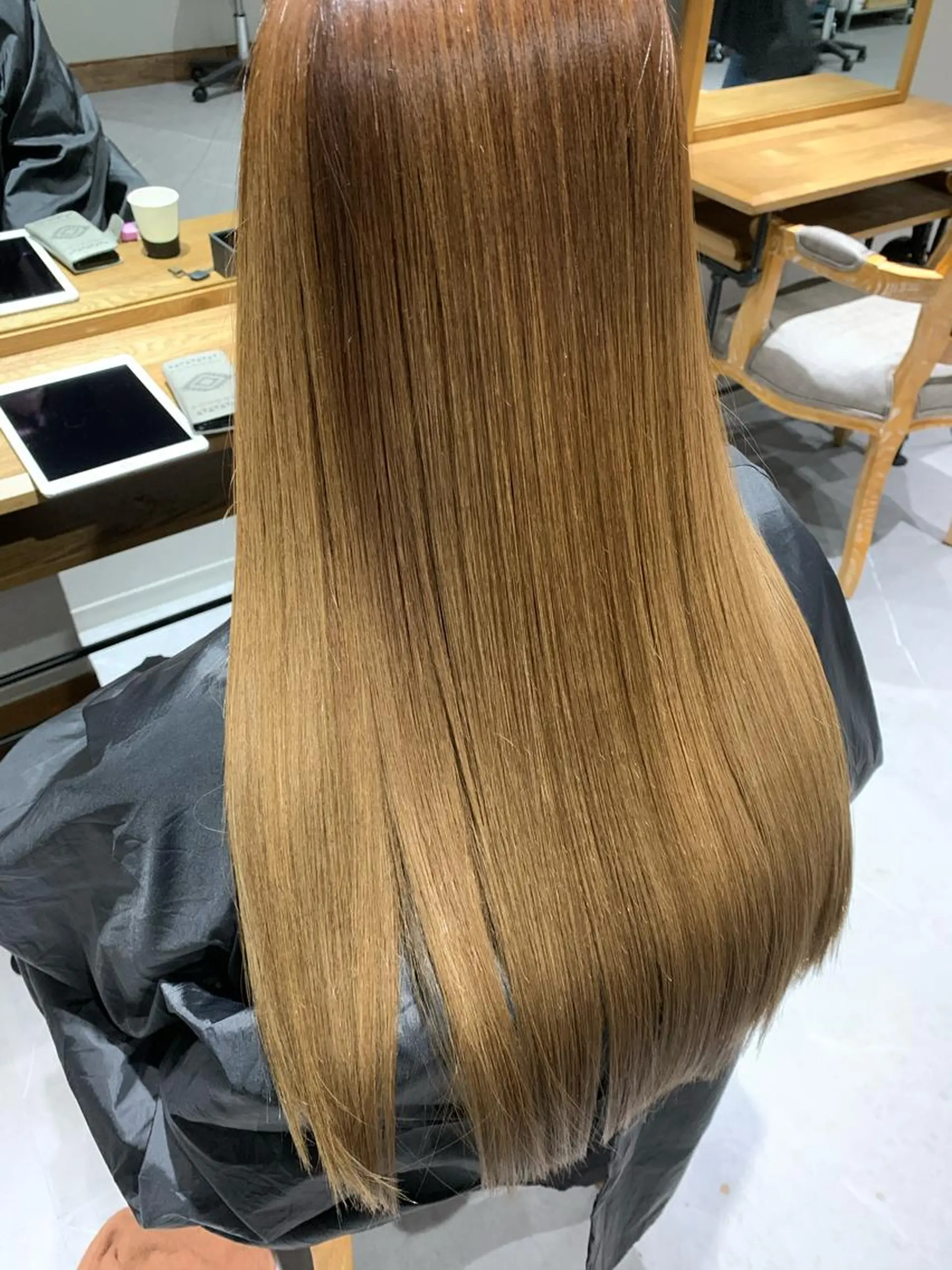 ロング 難波/髪質改善/スパ ツヤ／顔周りレイヤーのヘアスタイル