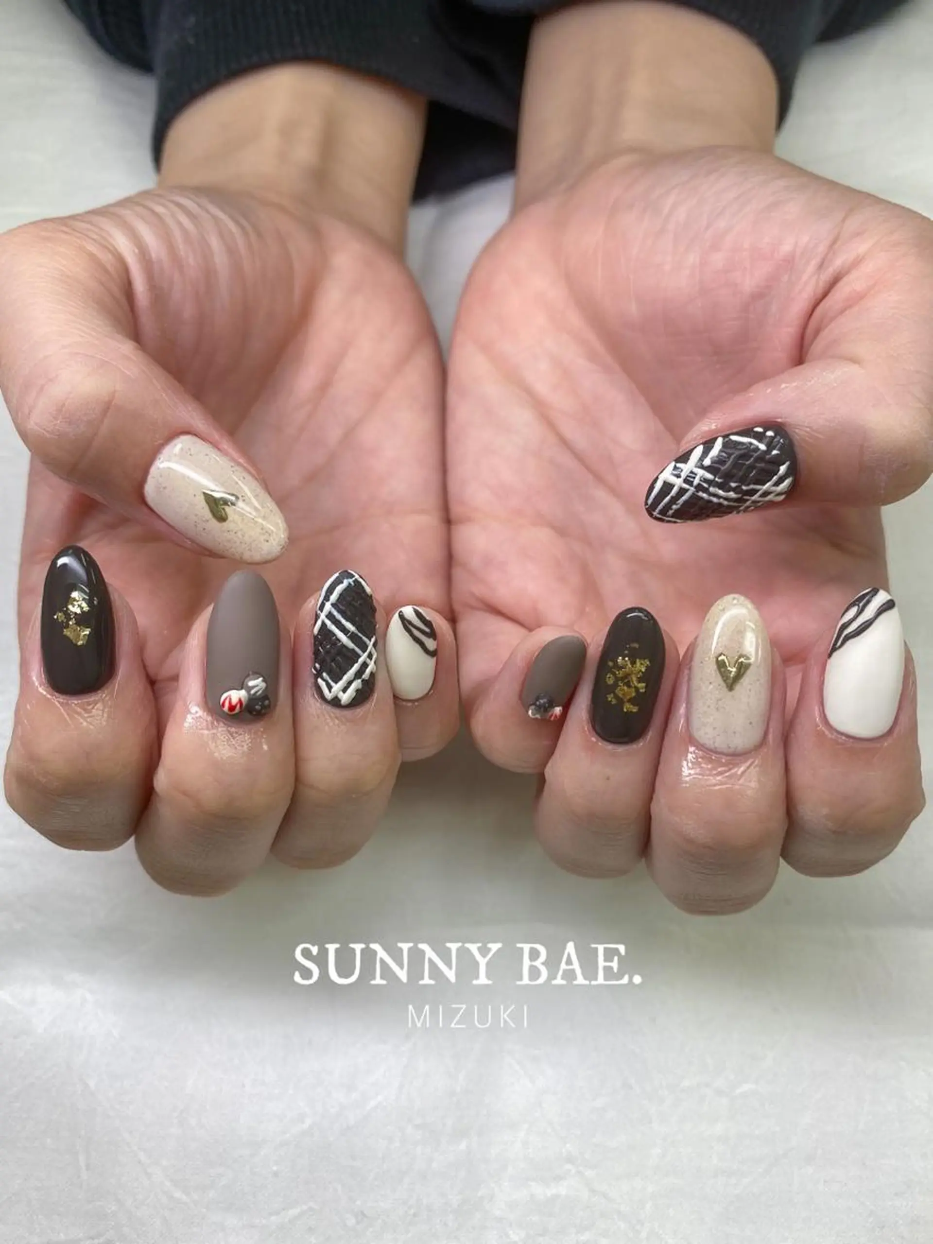 ネイル ジェルネイル ハート バレンタイン ハンドネイル SUNNY BAE. 🌼MIZUKIのネイルデザイン