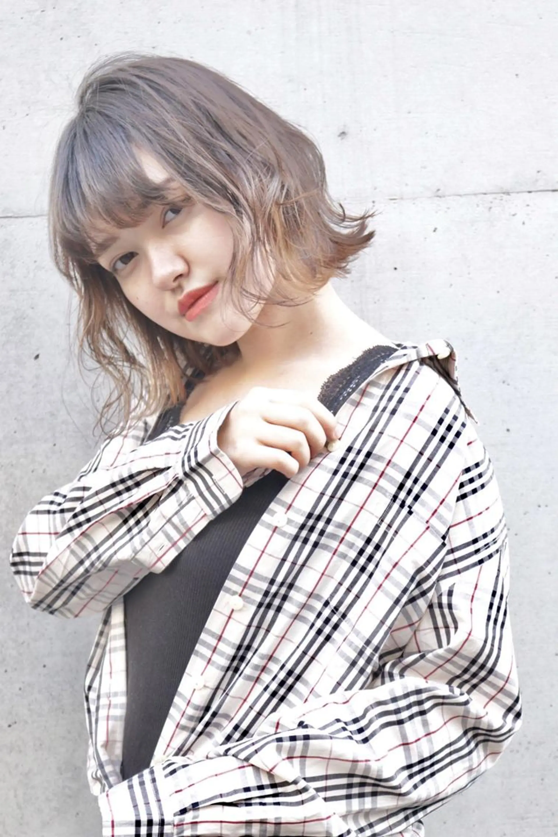 ミディアム ミディアムパーマ ボブ くせ毛 外国人風カラー 似合わせカット 増子 幹樹のヘアスタイル