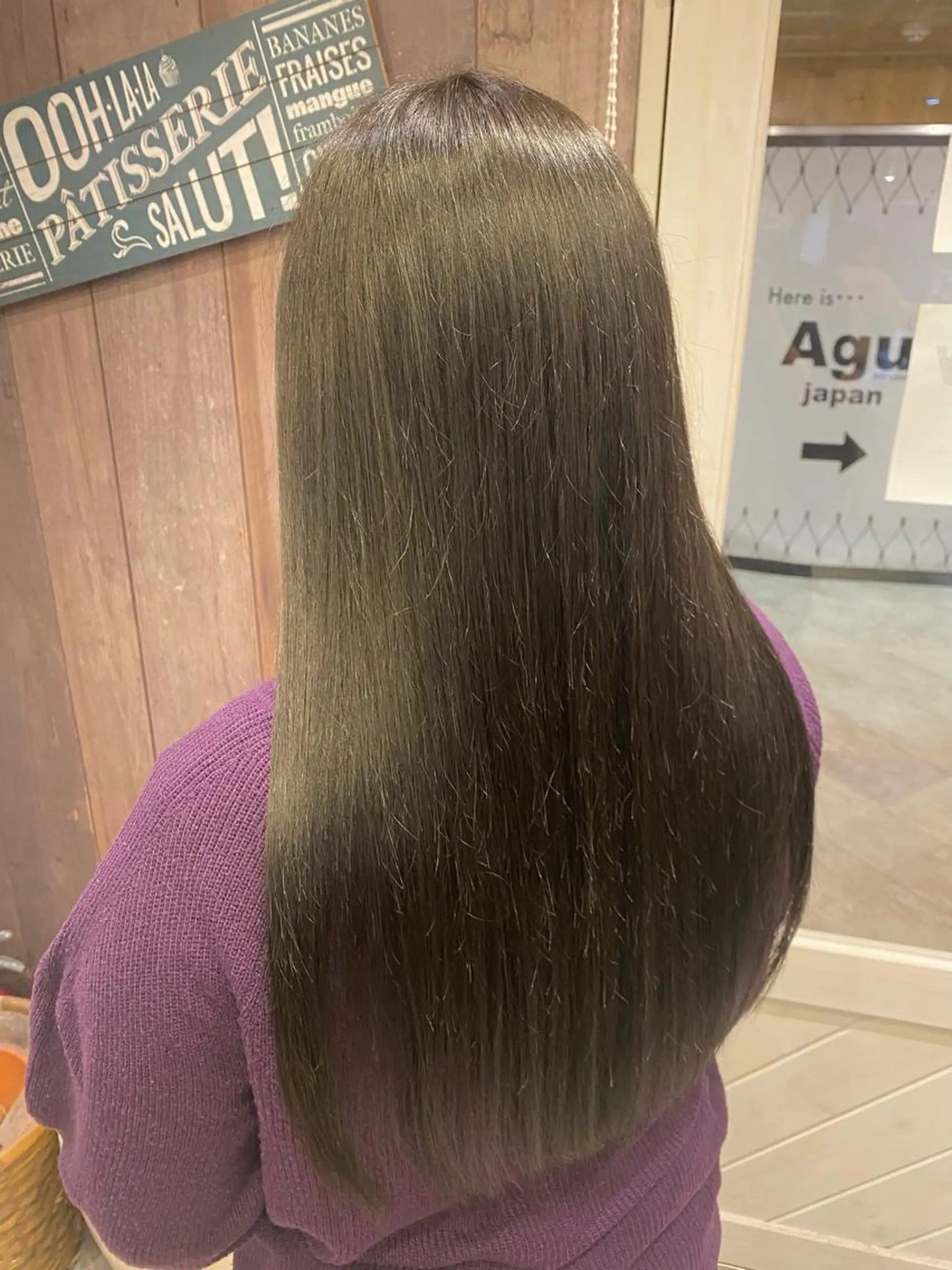 ロング カラー 透明感カラー 40代以上限定 縮毛矯正モデル募集中のヘアスタイル