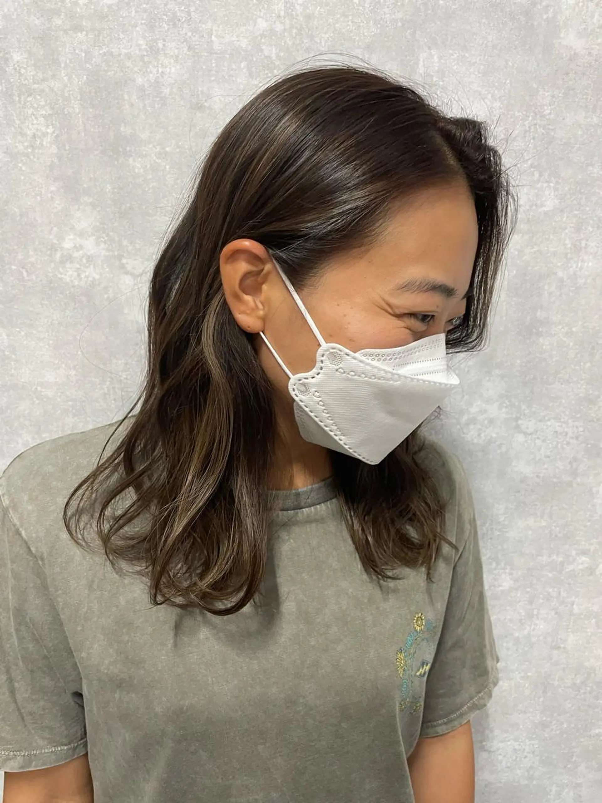 ミディアム 切りっぱなしボブ ショートボブ ミディアムパーマ アッシュ ミストバング C’LD hair  produce /シールドヘア所属・モテ髪/ボブ/ショー ト/アダチフウトのヘアスタイル