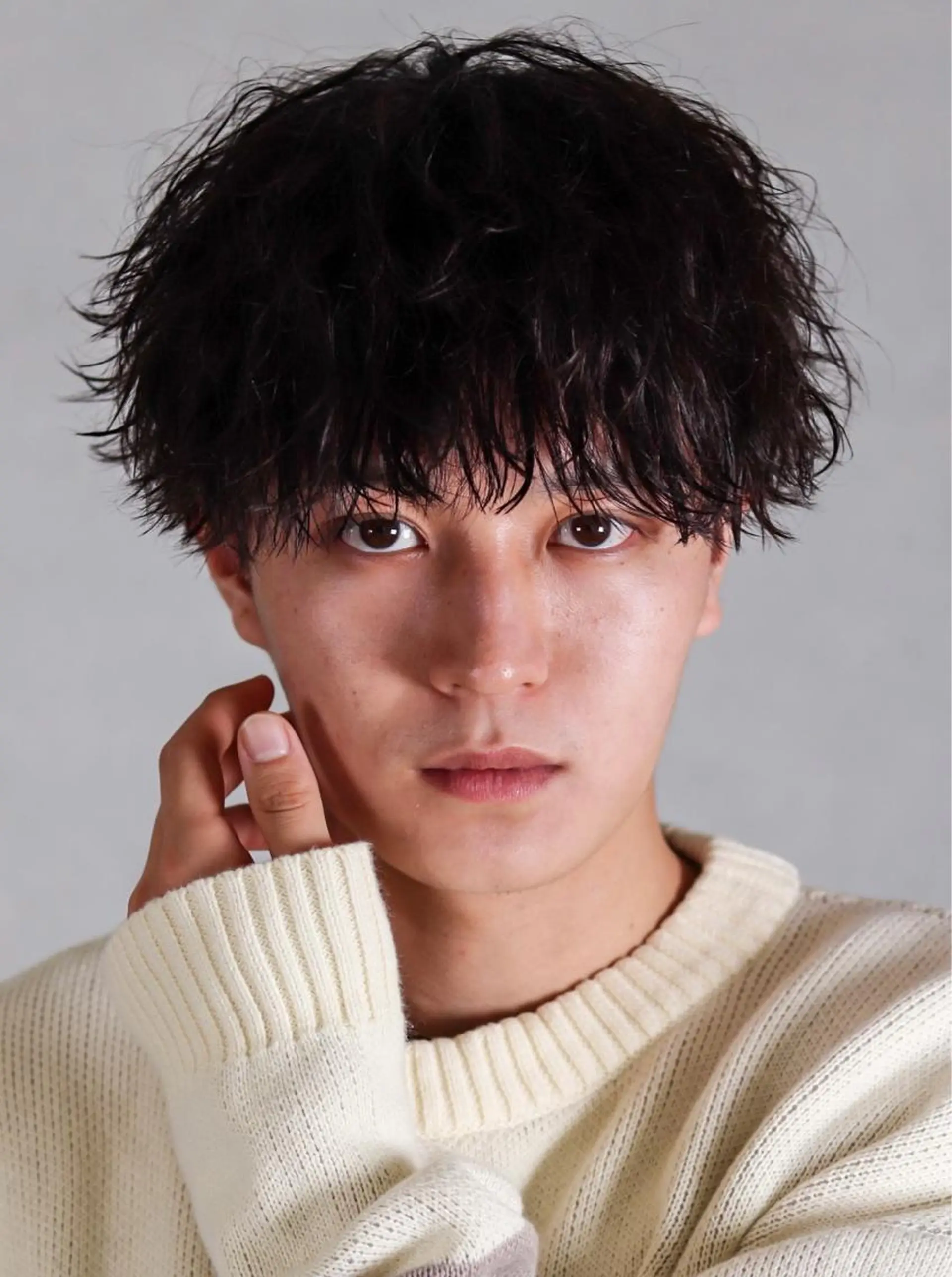 ミディアム パーマ メンズ 刈り上げ シースルーマッシュ/ メンズ/KYOHEIのヘアスタイル