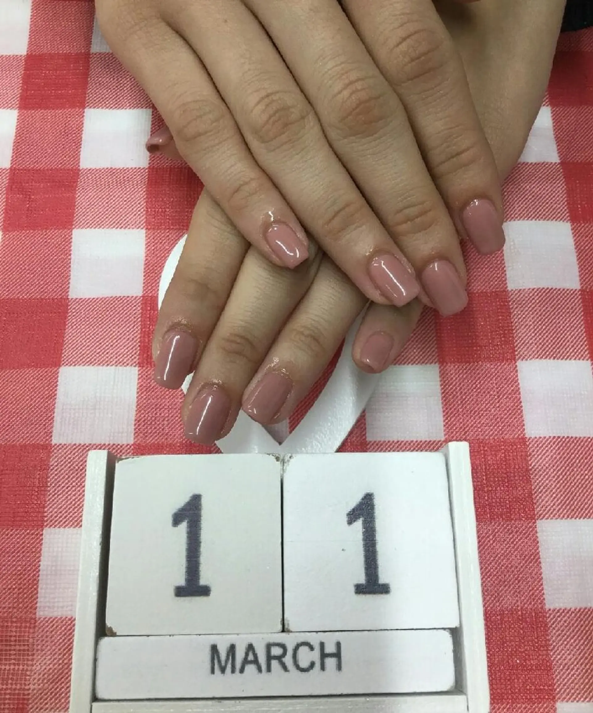 ネイル ブラウン ワンカラーネイル ピンク JEWEL nailのネイルデザイン