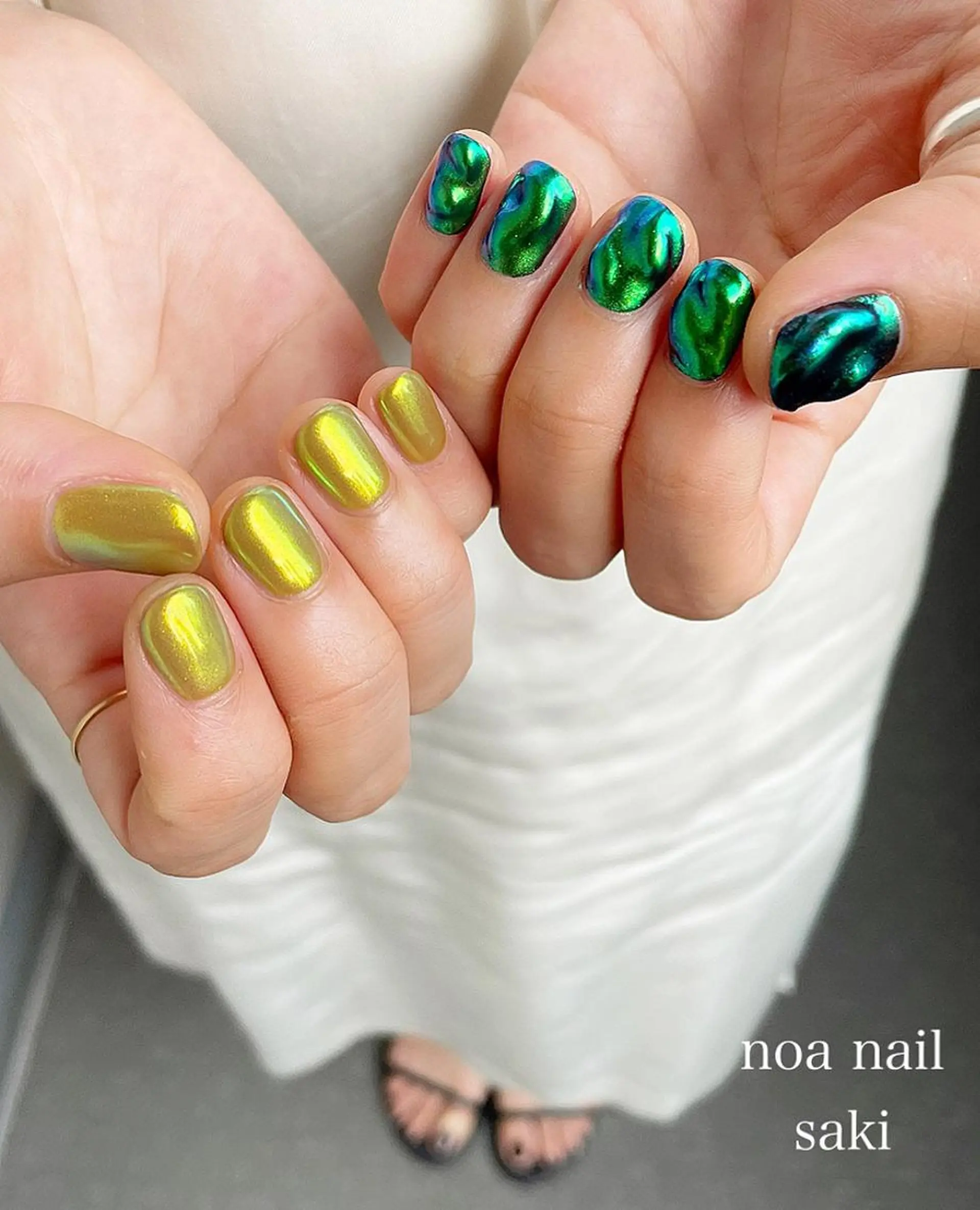 ネイル アートネイル オーロラネイル ジェルネイル 氷ネイル・うるうるネイル ミラーネイル nailsalon noa所属・nailsalon noaのネイルデザイン