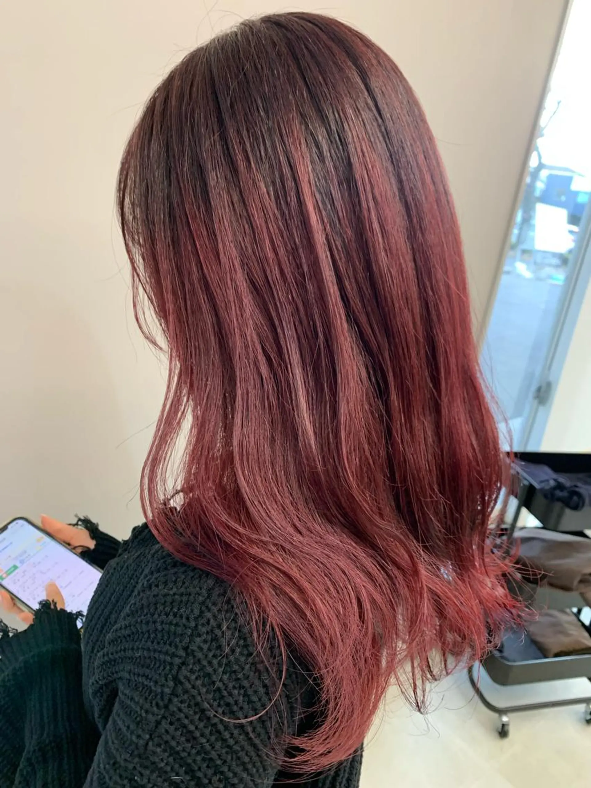 ミディアム カラー ブラウンカラー レッドカラー レッドブラウン トリートメント ヘアカラー theF___ yukoのヘアスタイル