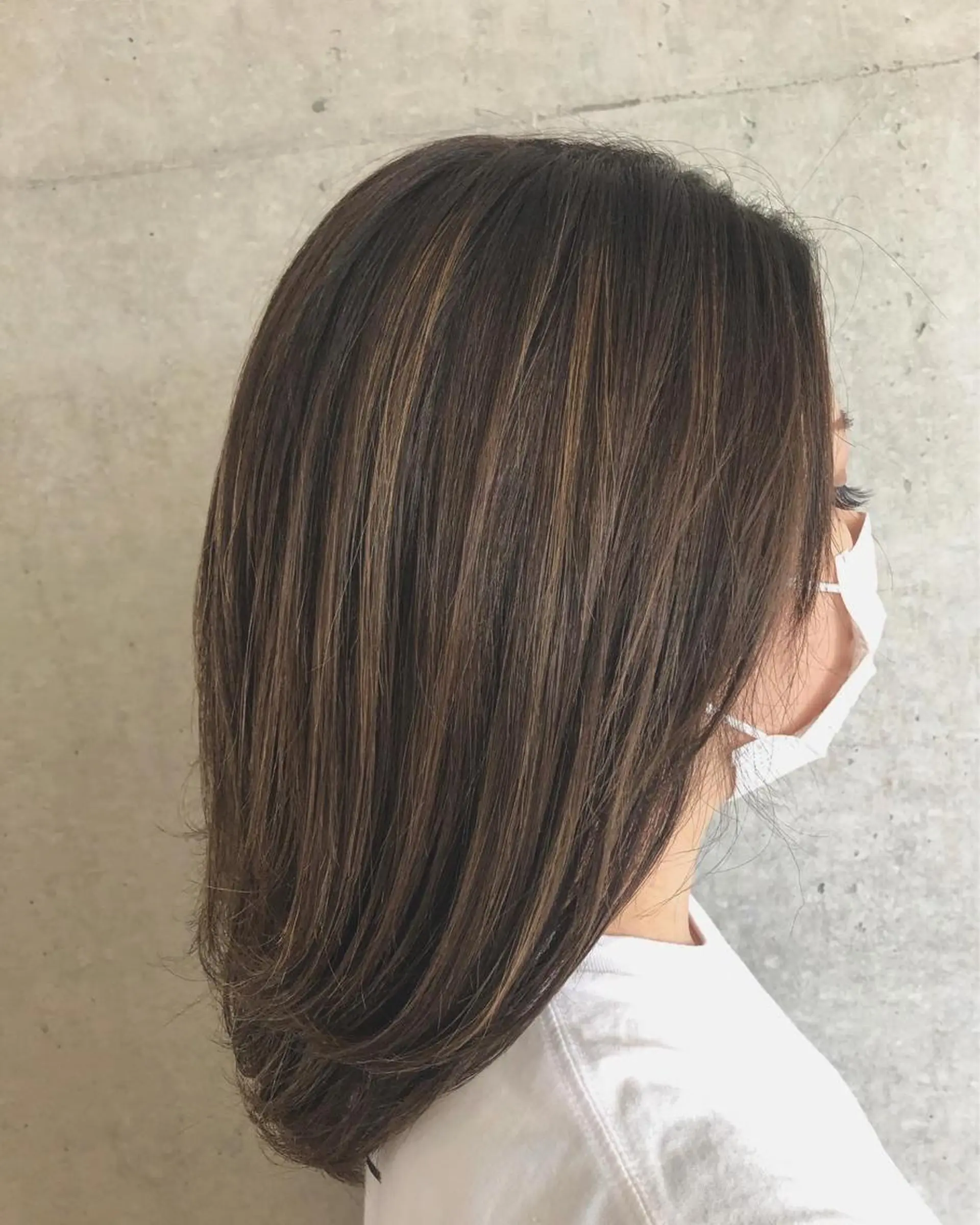 セミロング カラー nagisa /縮毛矯正のヘアスタイル