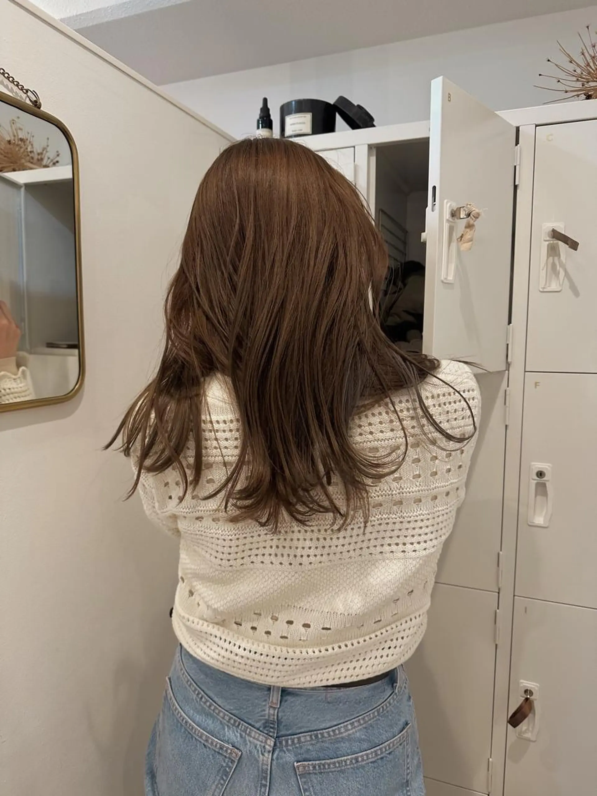 ロング カラー カット ヘアカラー 梅田／ベージュ レイヤー／ヌマタのヘアスタイル