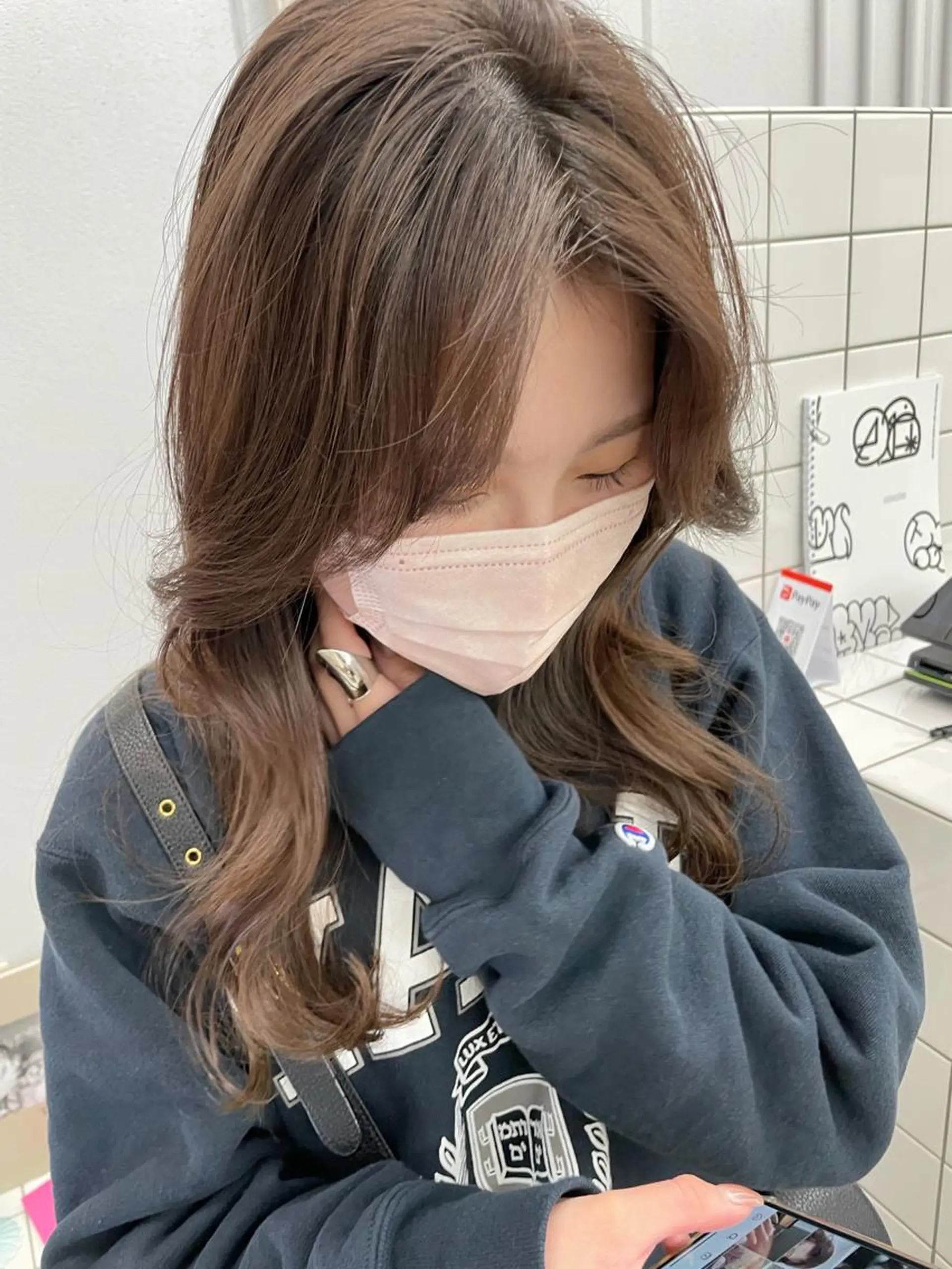 セミロング カラー カット ヘアカラー 関 京磨のヘアスタイル