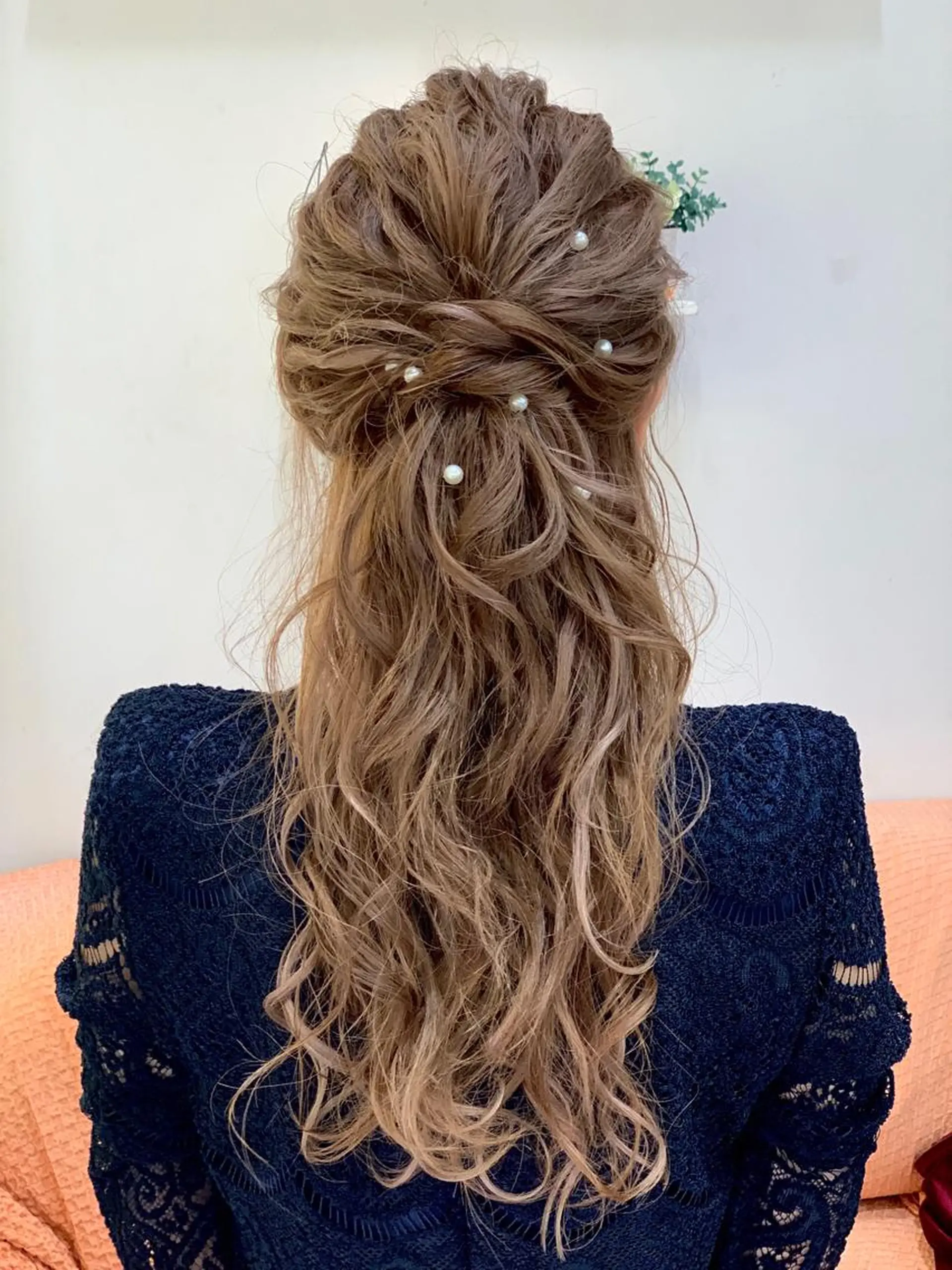 ロング ヘアアレンジ ハーフアップ ヘアセット ヘアアレンジ にいた　かづしげのヘアスタイル