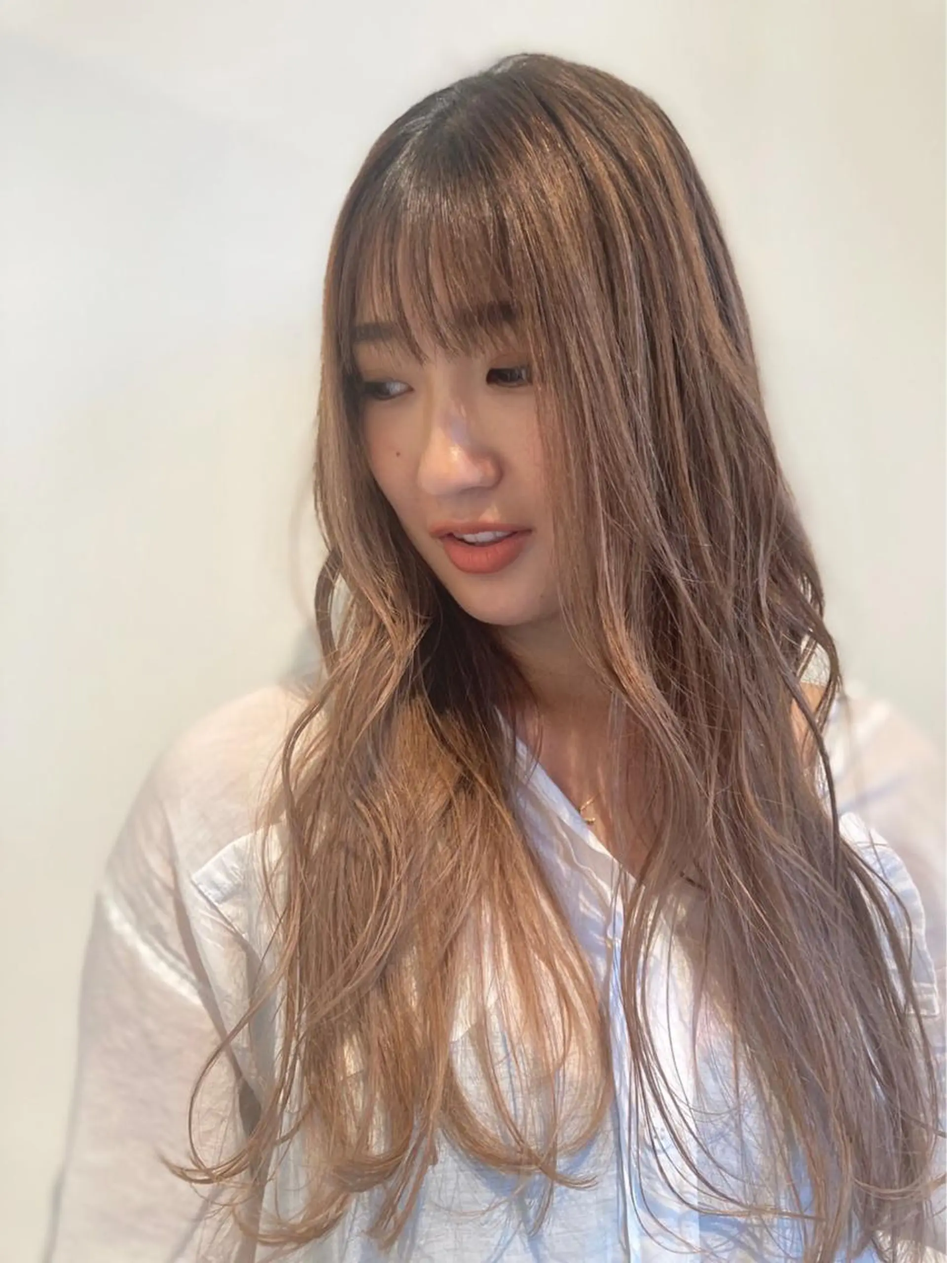ロング カラー 柳下 涼のヘアスタイル