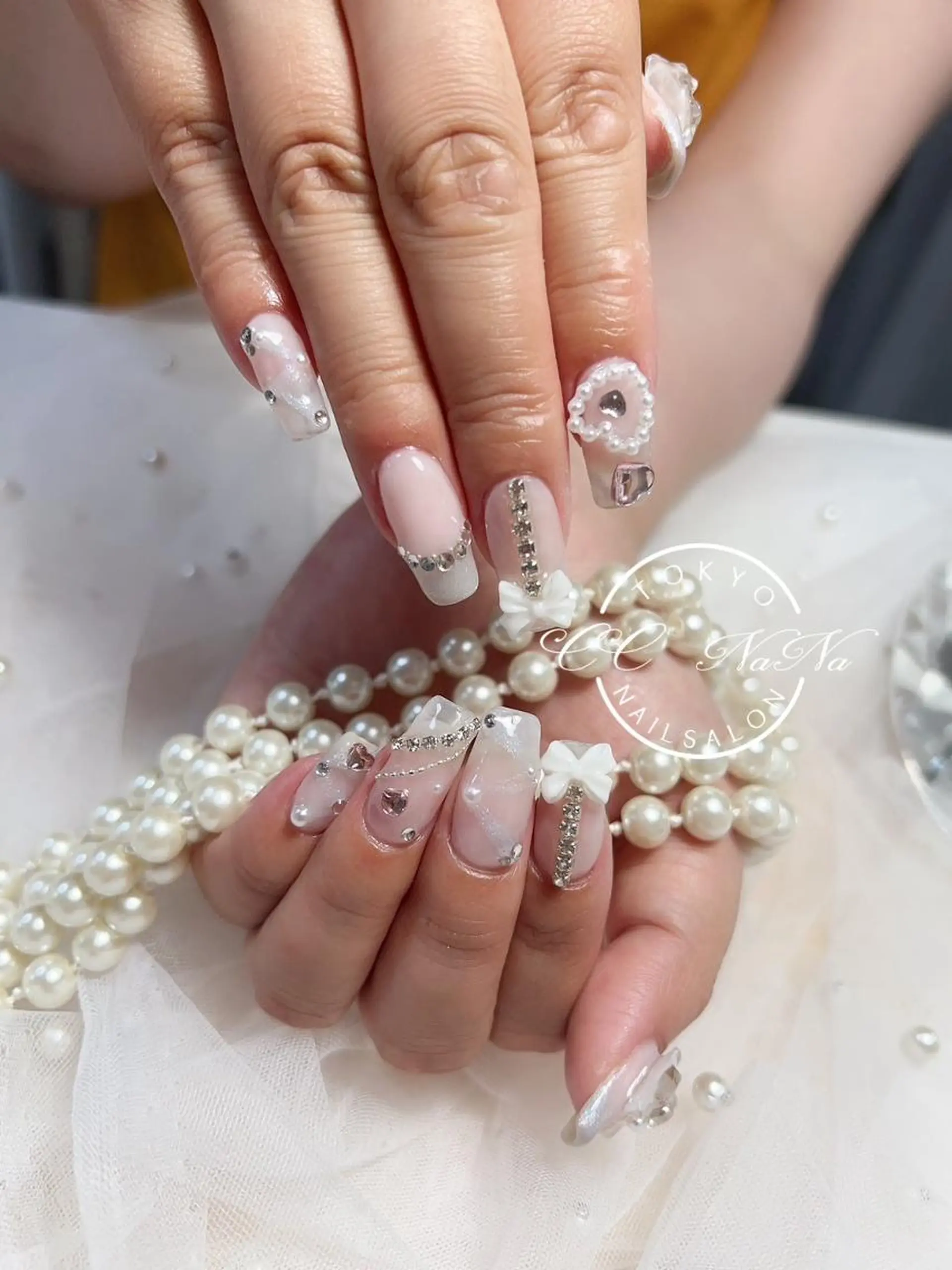 ネイル 韓国風ワンホンネイル パラジェル🩵roのネイルデザイン