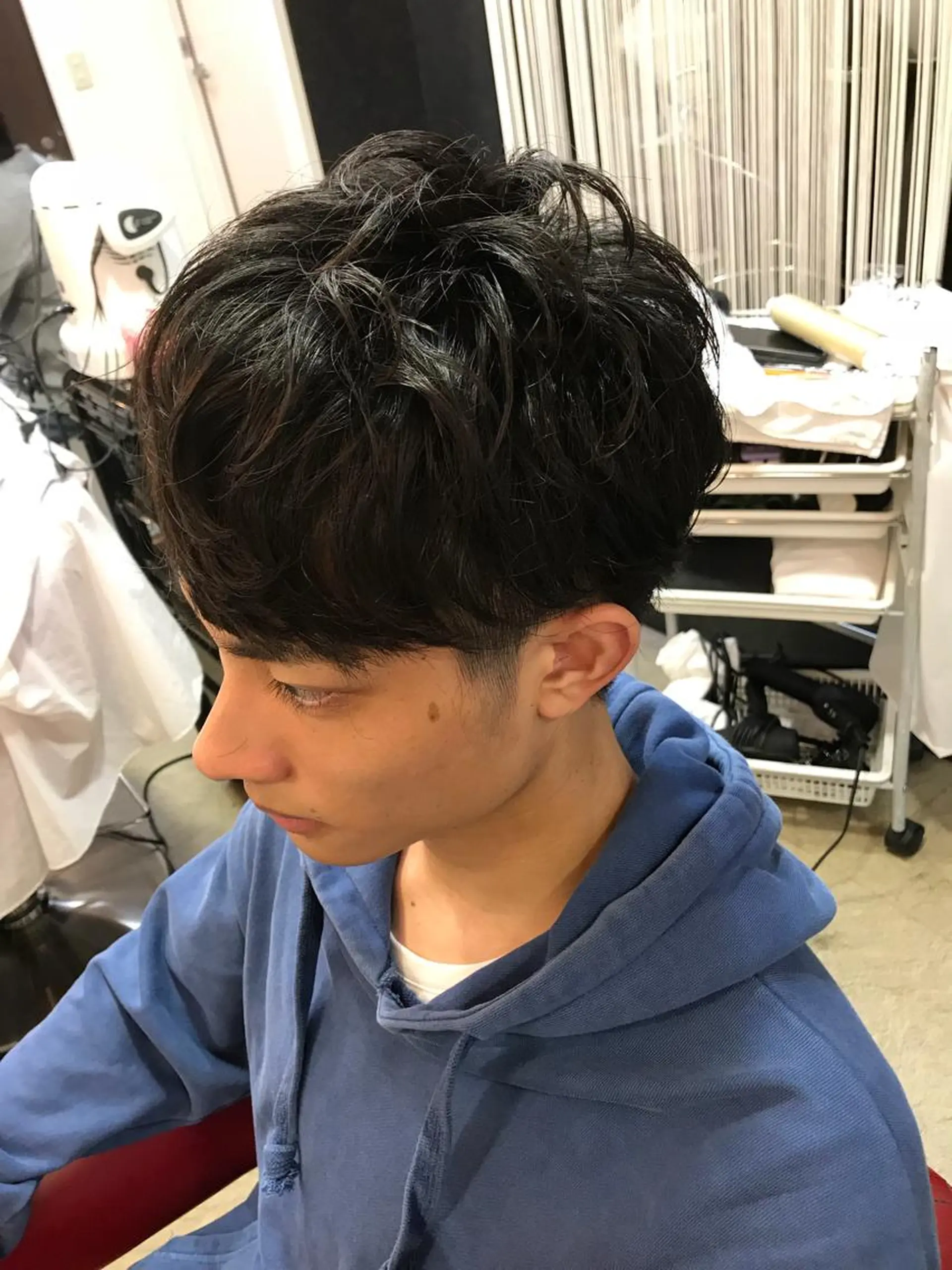 ショート メンズ カット パーマ トリートメント 渋谷宮益坂 omoのヘアスタイル