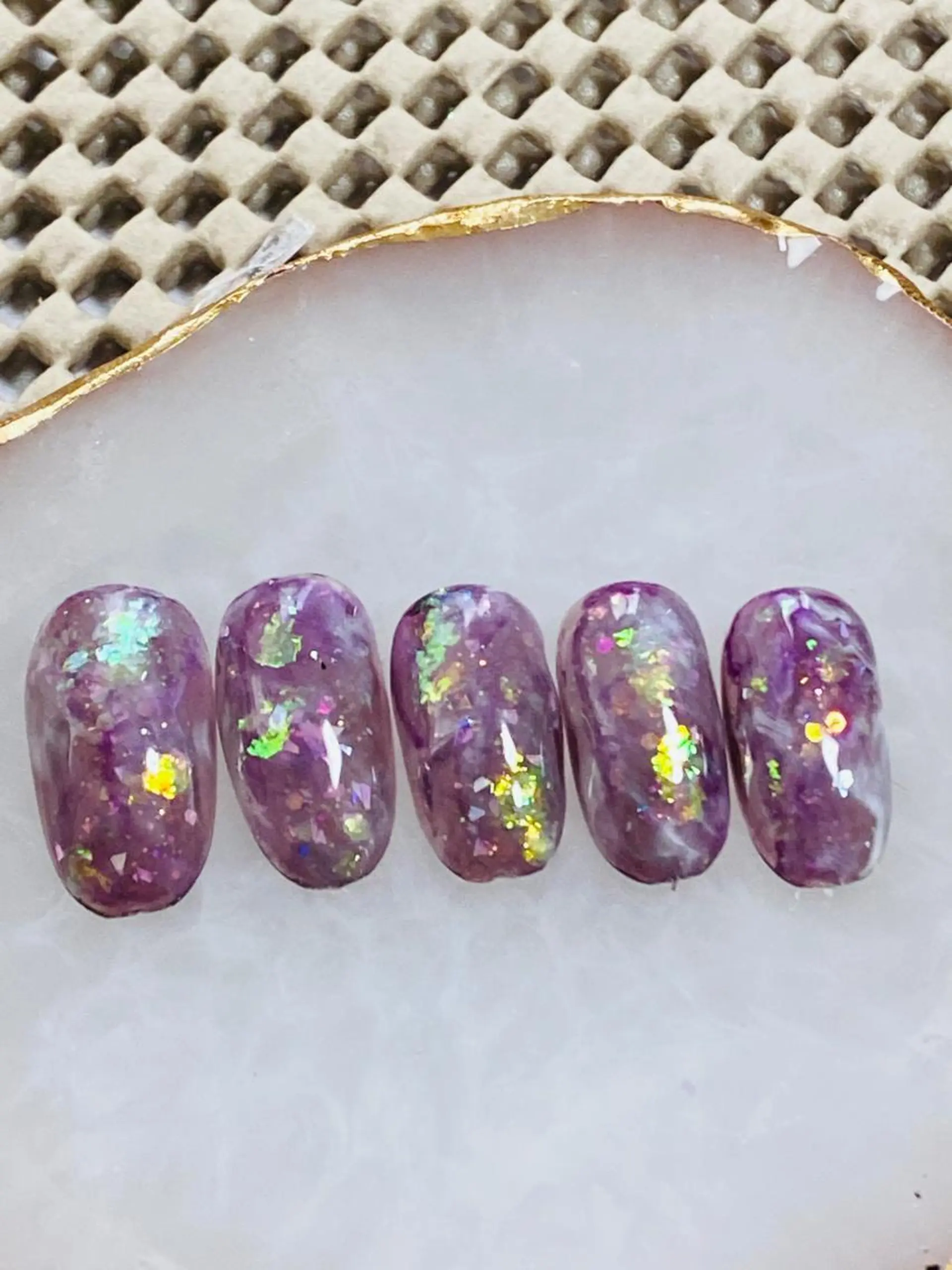 ネイル パープル 自宅ネイルサロン ♦️nuance♦️のネイルデザイン