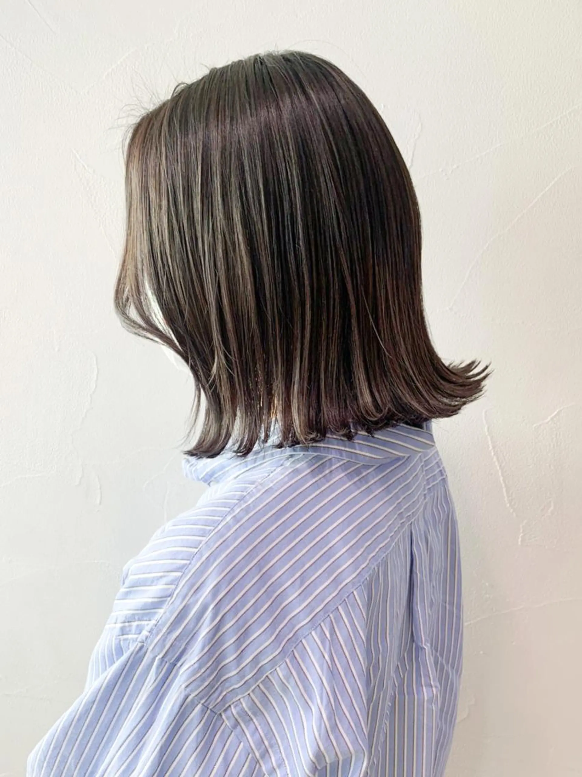 ミディアム カラー パーマ ヘアアレンジ グレージュ オリーブグレージュ オリーブグレー ITbyALBUM 中野店のヘアスタイル