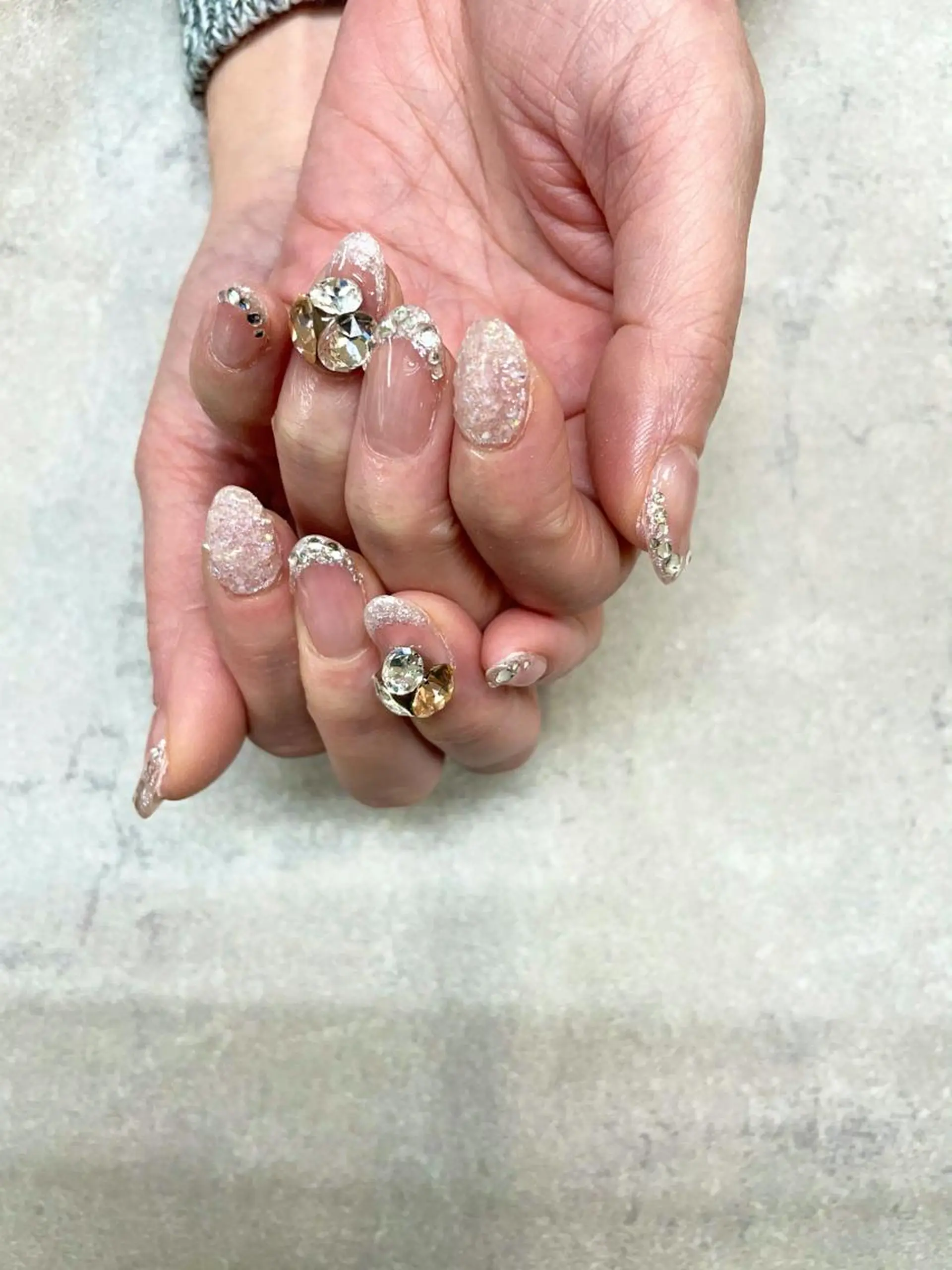 ネイル フレンチネイル ラメ(グリッター) ハンドネイル ハンドケア FASTNAIL PLUS 新宿店のネイルデザイン