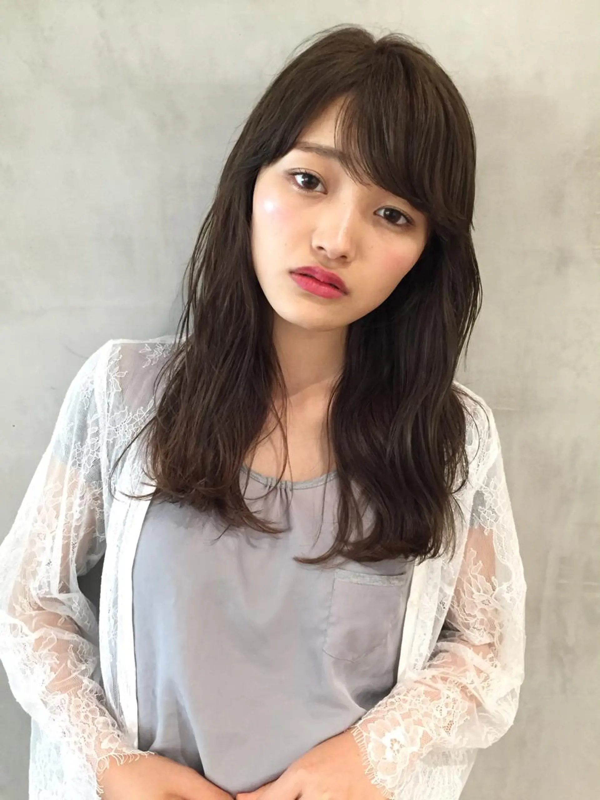 ミディアム カラー カット ヘアカラー トリートメント 大西 直人のヘアスタイル