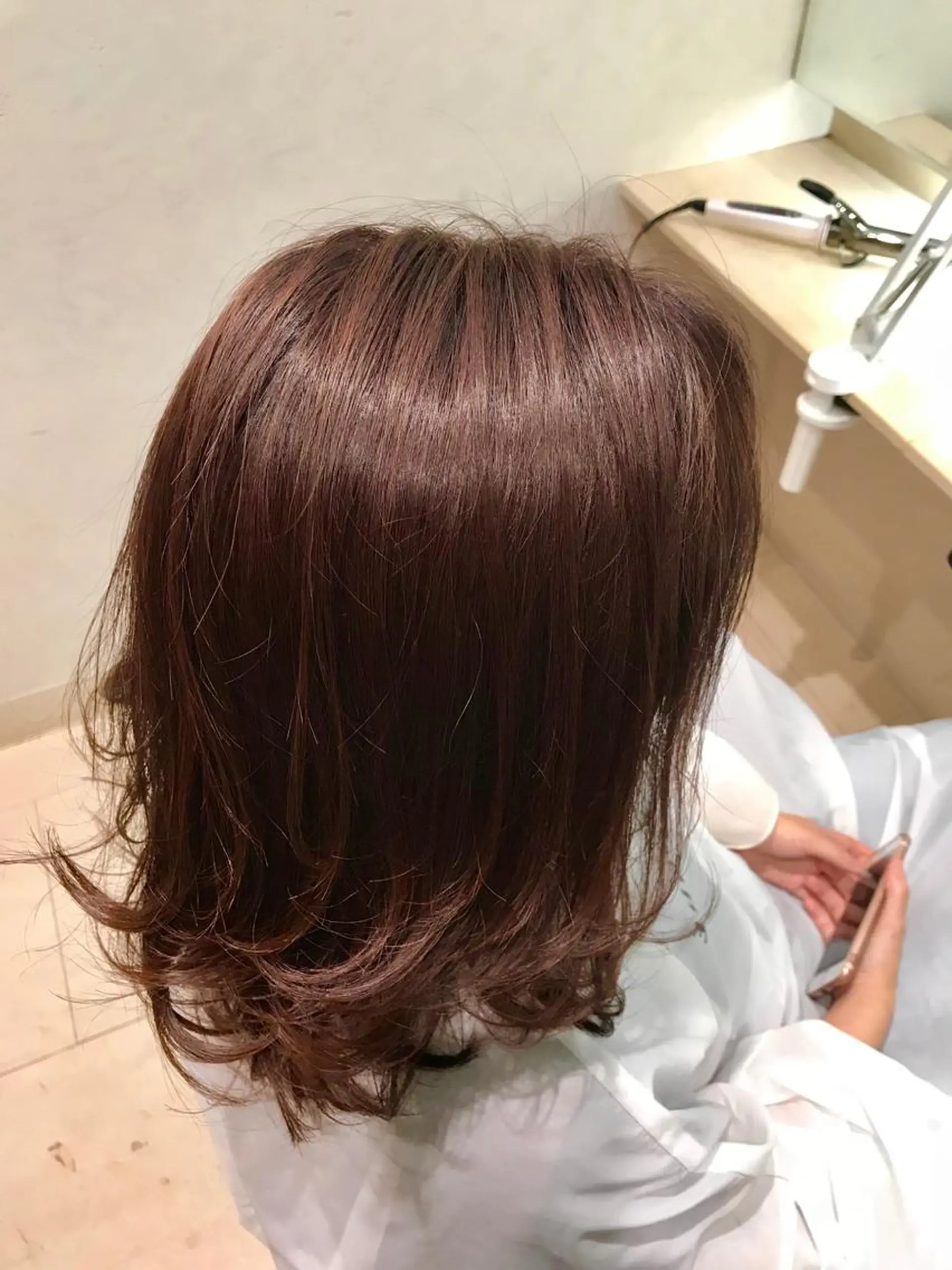 ミディアム カラー ハイライトカラー ピンクカラー ハイライト 【大人艶カラー🌿】 中畑リョウのヘアスタイル