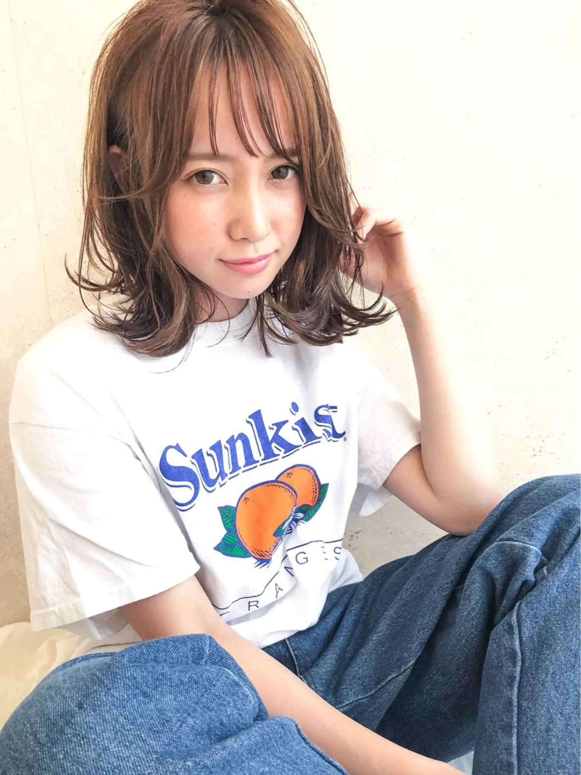 ミディアム カラー 髪質改善／艶髪特化 /柔らかさ/清水翔矢のヘアスタイル