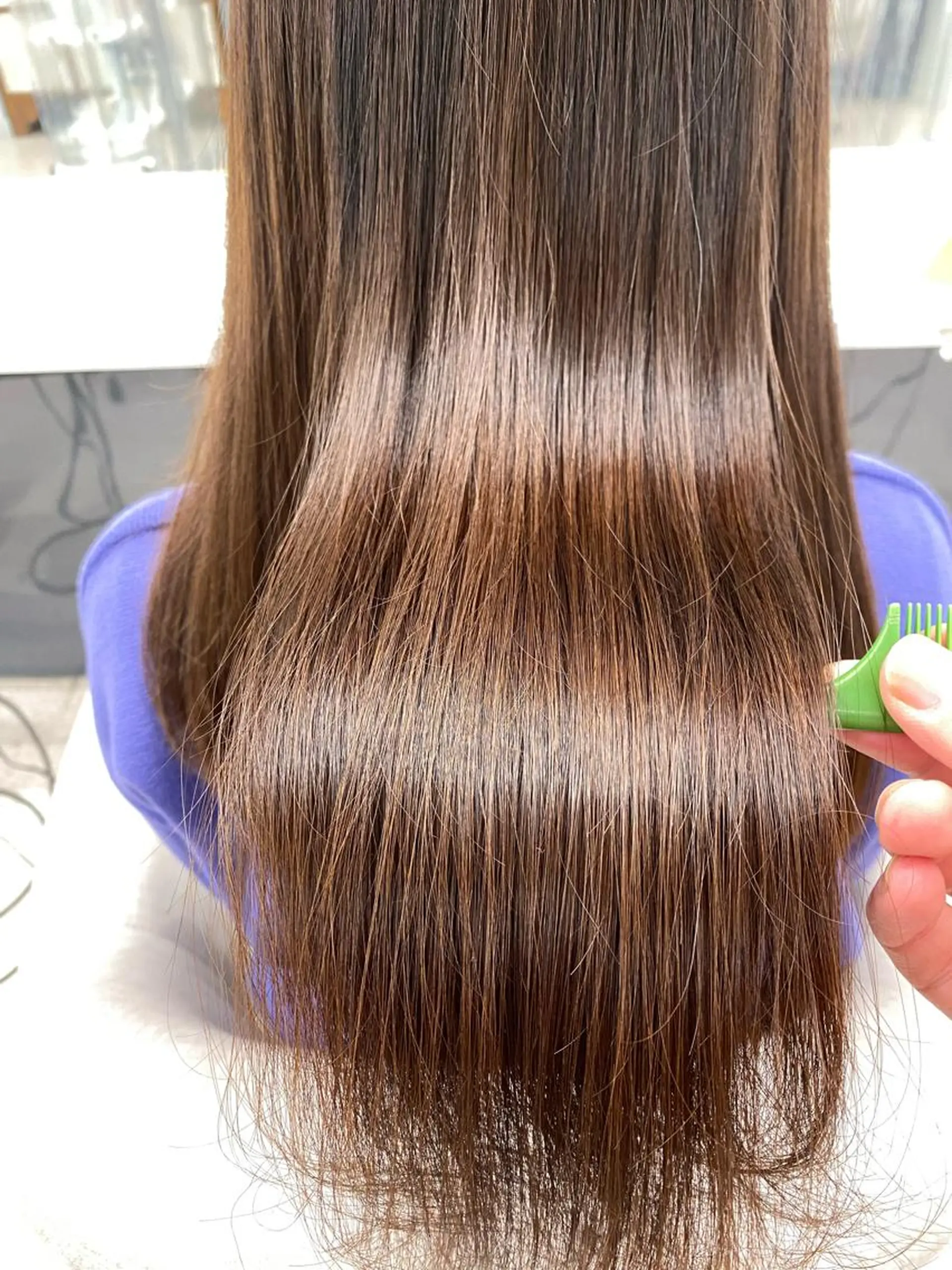 ロング ヘアカラー 縮毛矯正 京都レイヤーカット/ 縮毛矯正/羽柴りくのヘアスタイル