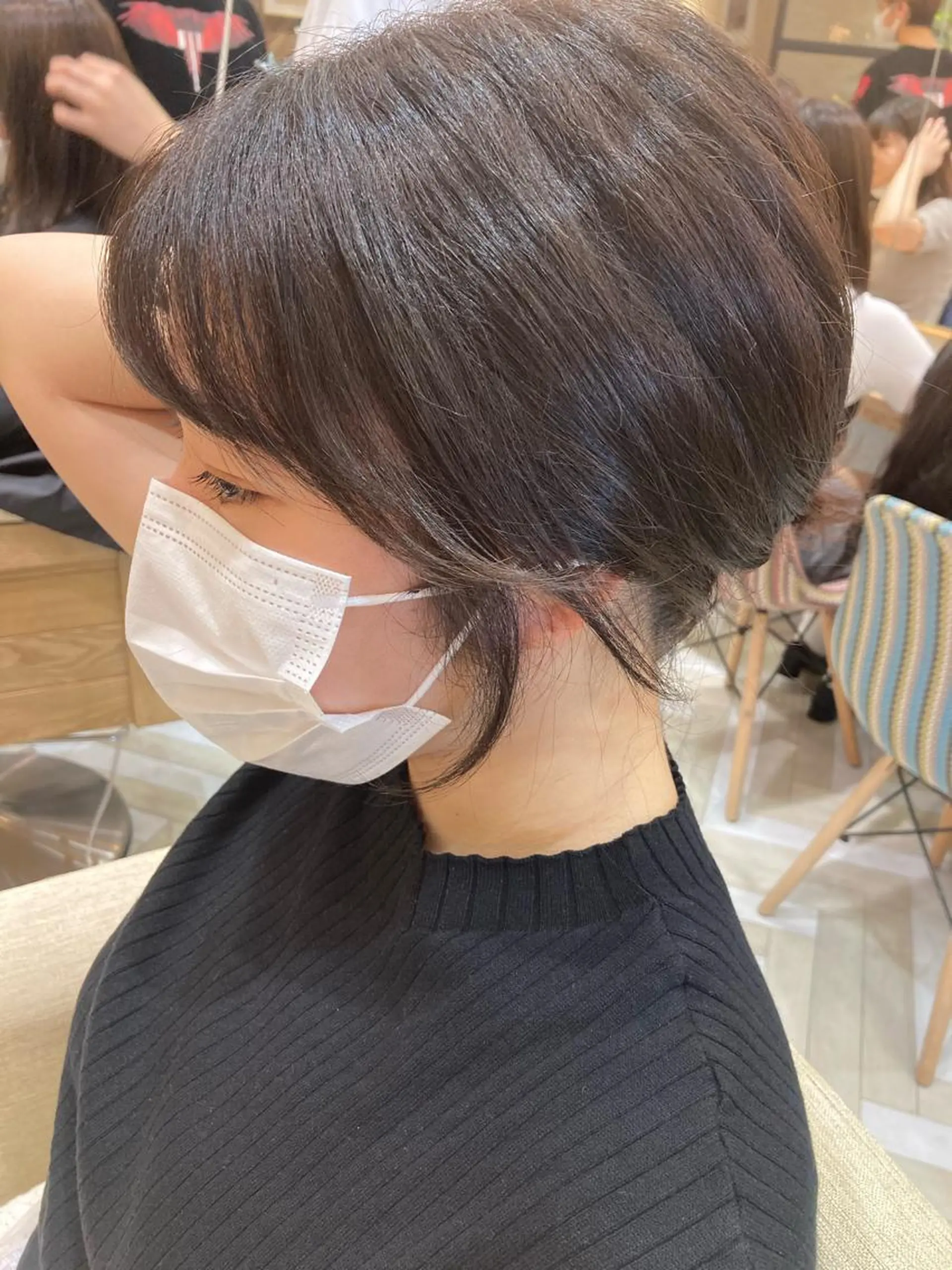 セミロング ヘアアレンジ エギョモリ おくれ毛 小顔カット Loom .by Sea  ルームバイシー所属・レイヤー/前髪/ 韓国/CHIHIROのヘアスタイル